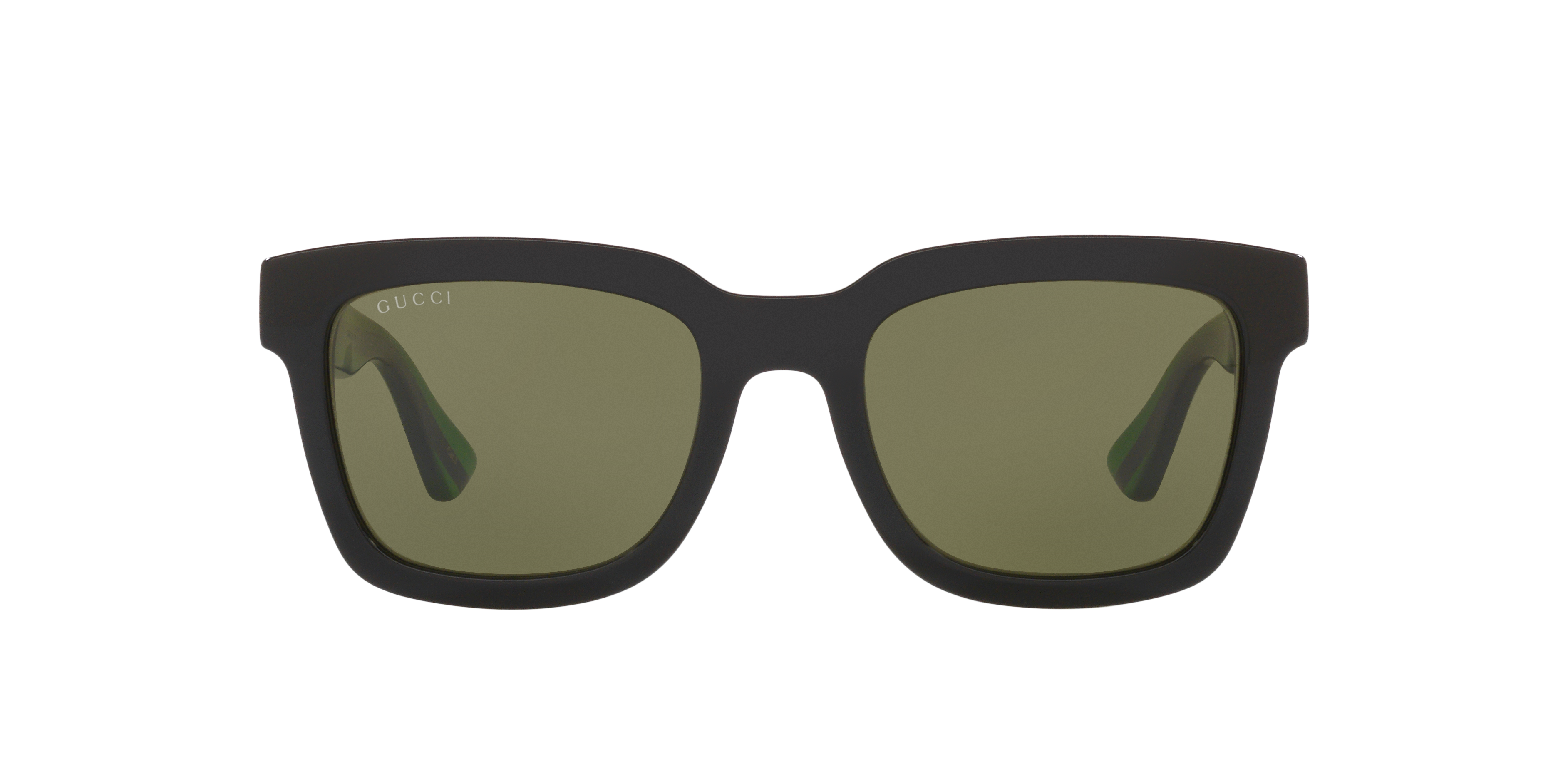 Gucci GG0001SN XXS (52 - 21) with Green lenses and Black frame