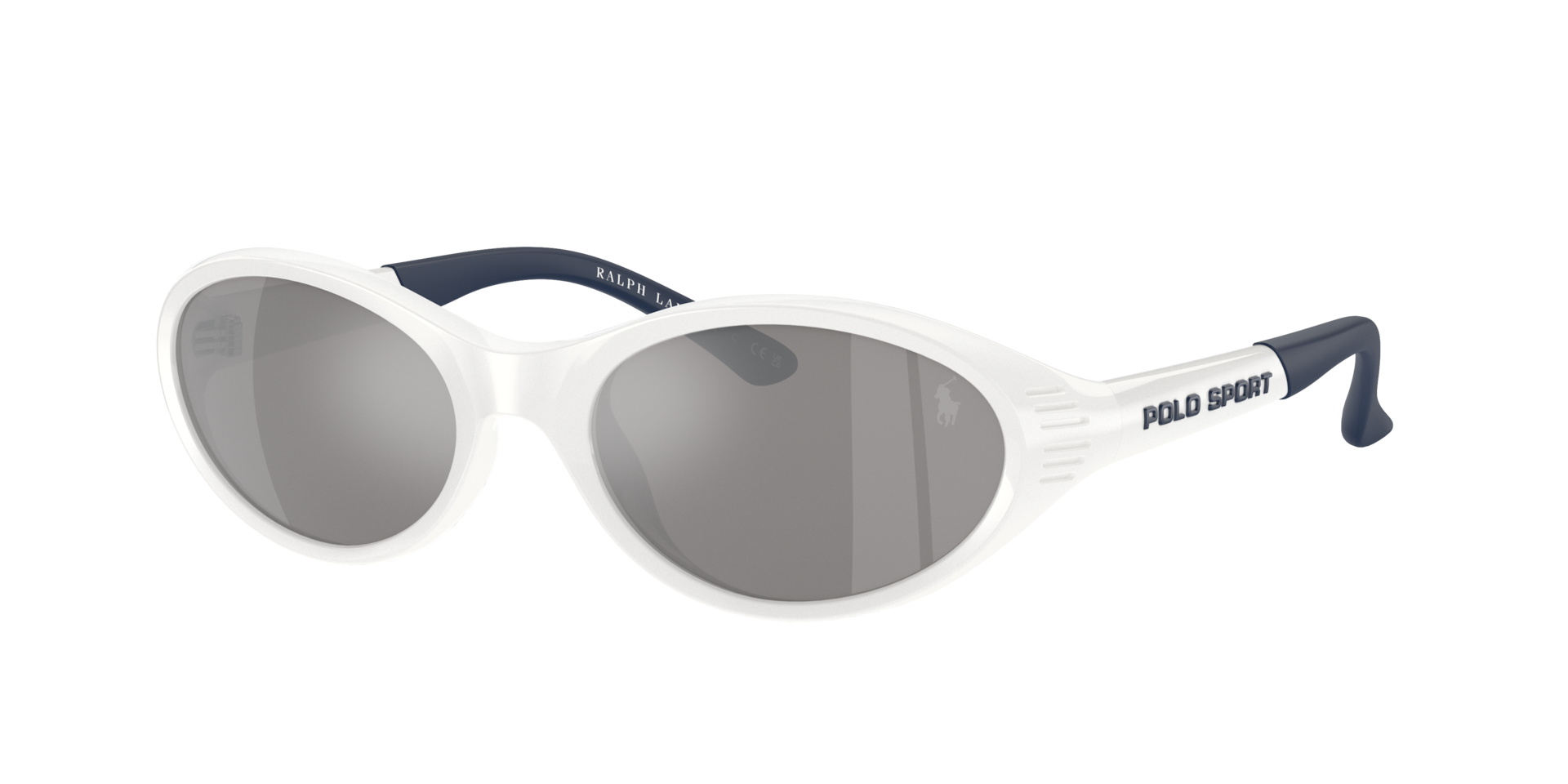Polo Ralph Lauren Man Sunglass PH4197U -  Frame color: Shiny White, Lens color: Grey Mirror Silver