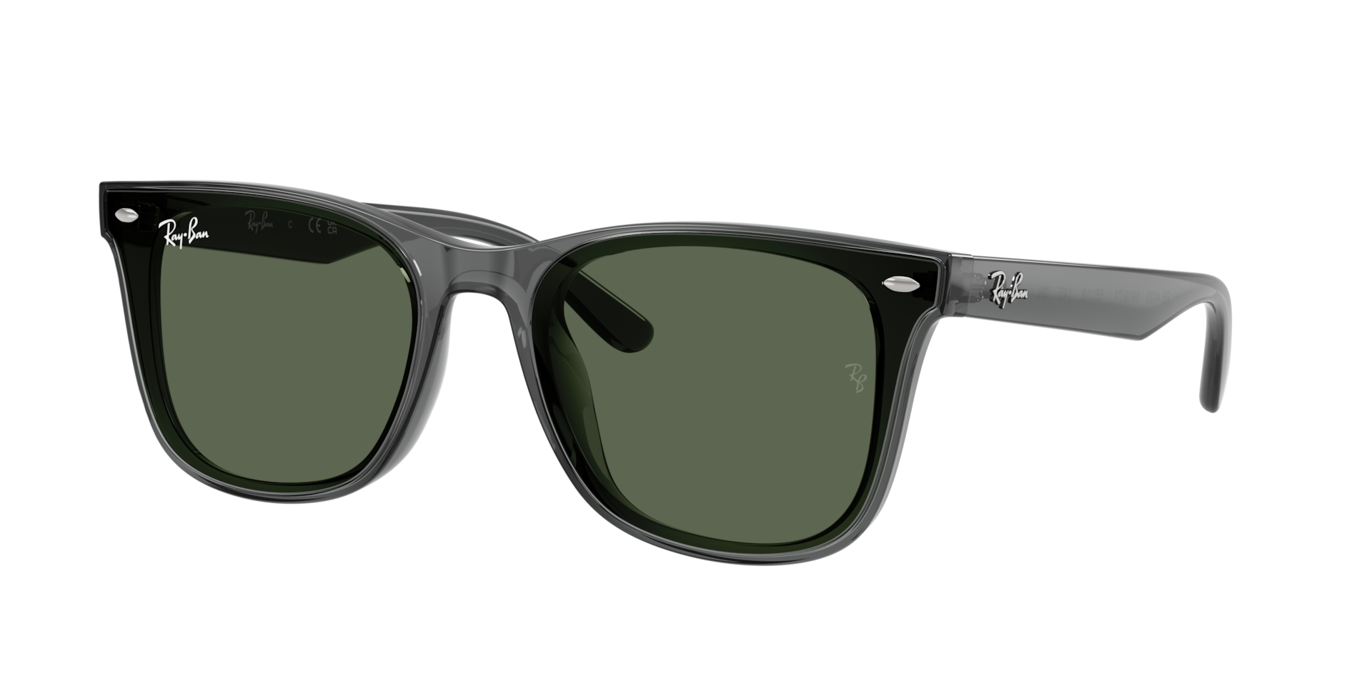 Ray-Ban Unisex Sunglass RB4420 -  Framekleur: Transparant grijs, Lenskleur: Donkergroen