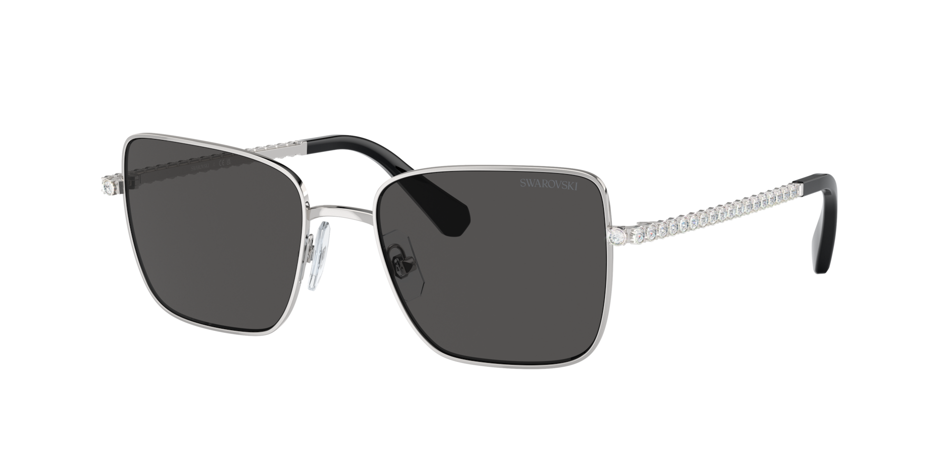 Swarovski Woman Sunglass SK7015 -  Frame color: Silver, Lens color: Dark Grey