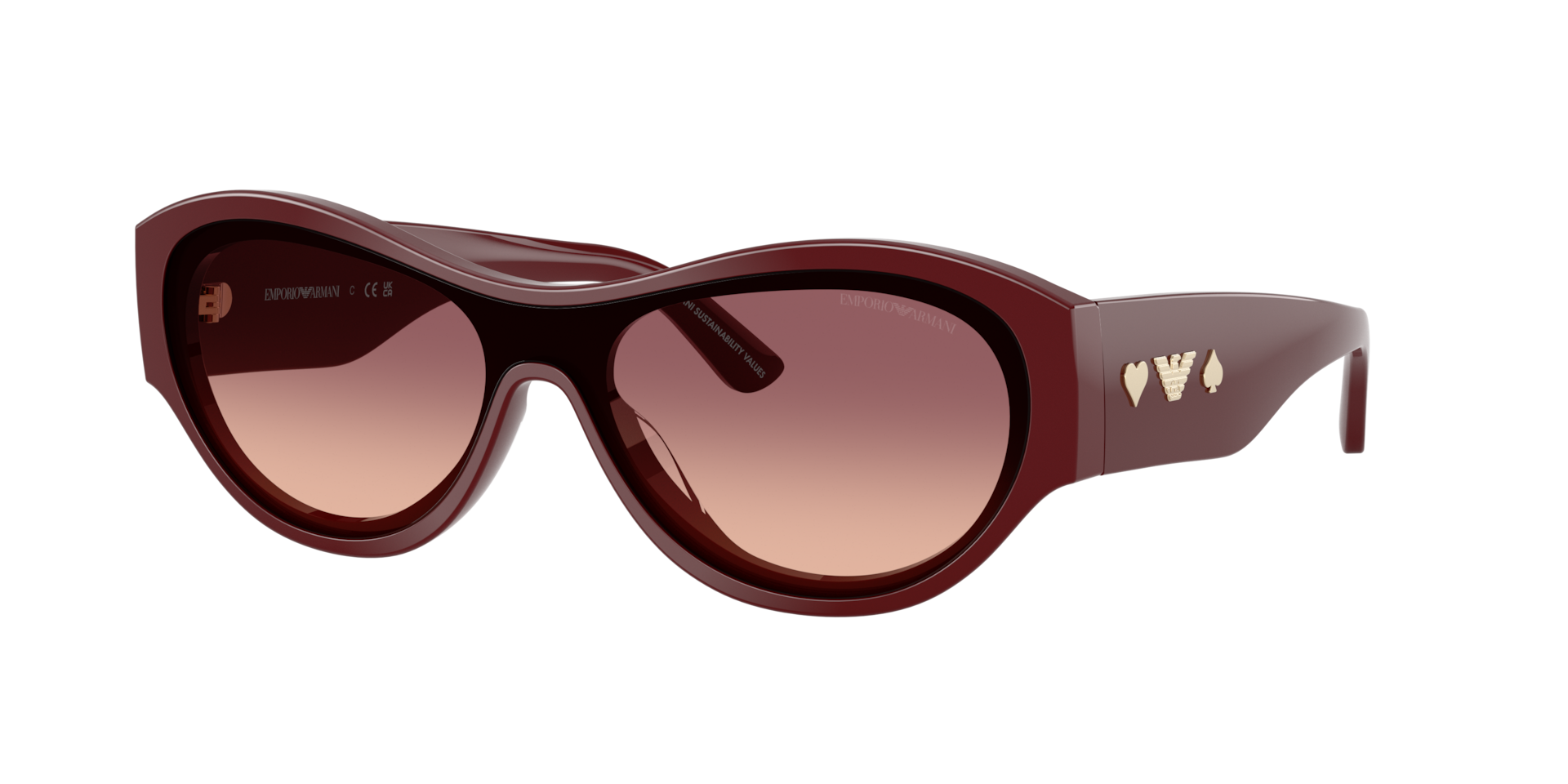 Emporio Armani , Crystal/Cola/Lime Sunglasses Pink Gradient Violet lenses, EA4265U 63238D, Mojo Glasses - Image 3