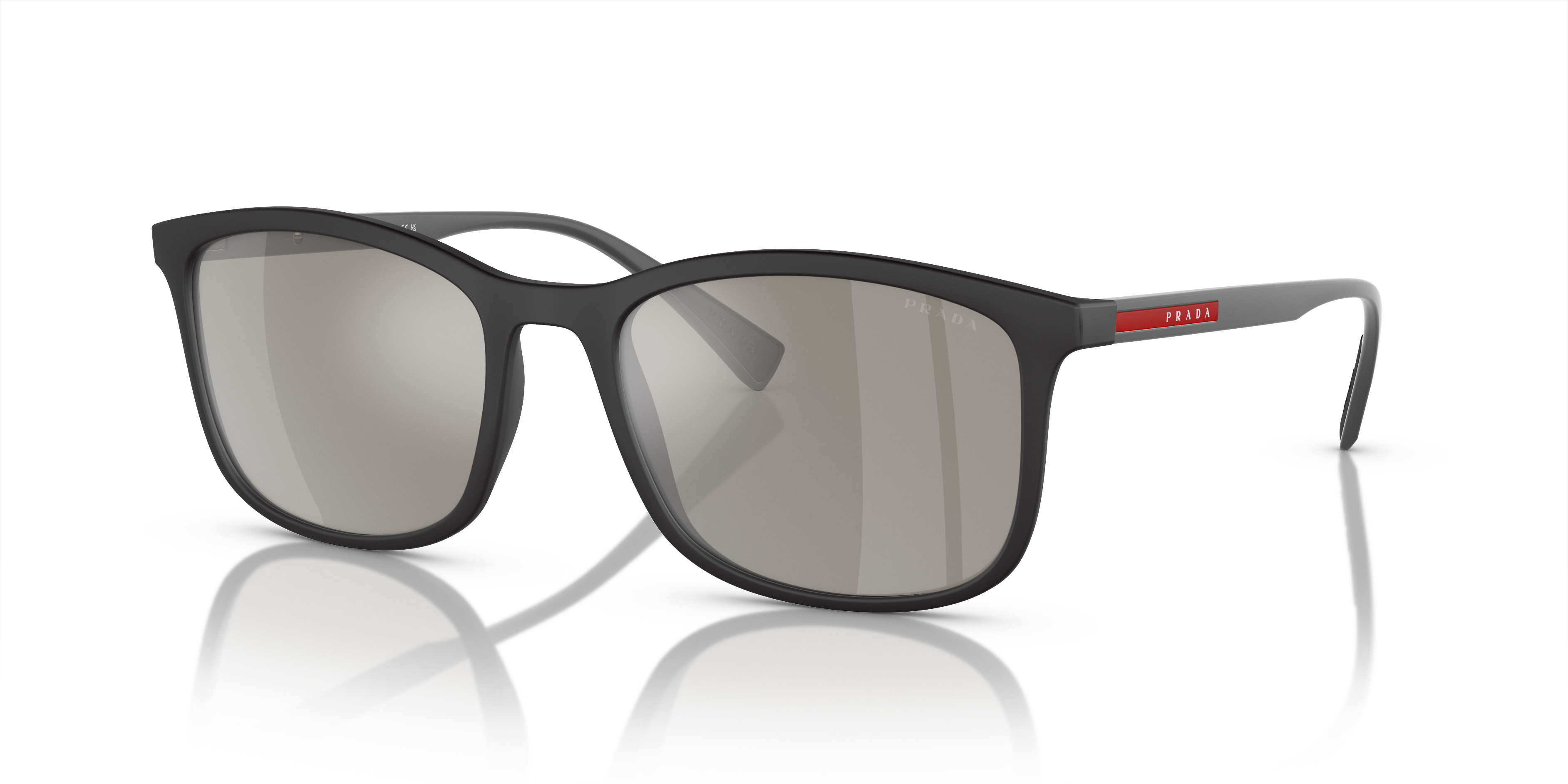 R*1様 【PRADA】プラダ　SILK混　イタリア製　グレー　ストライプスラッ Prada Linea Rossa Lifestyle XL (56 - 19) with Silver lenses and