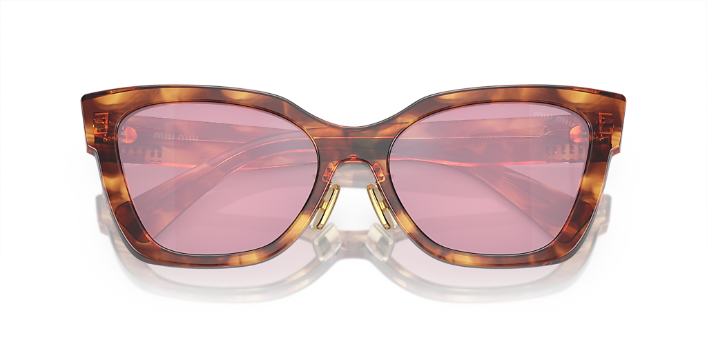 Miu Miu MU 02ZS L (56 - 18) with Red lenses and Brown frame