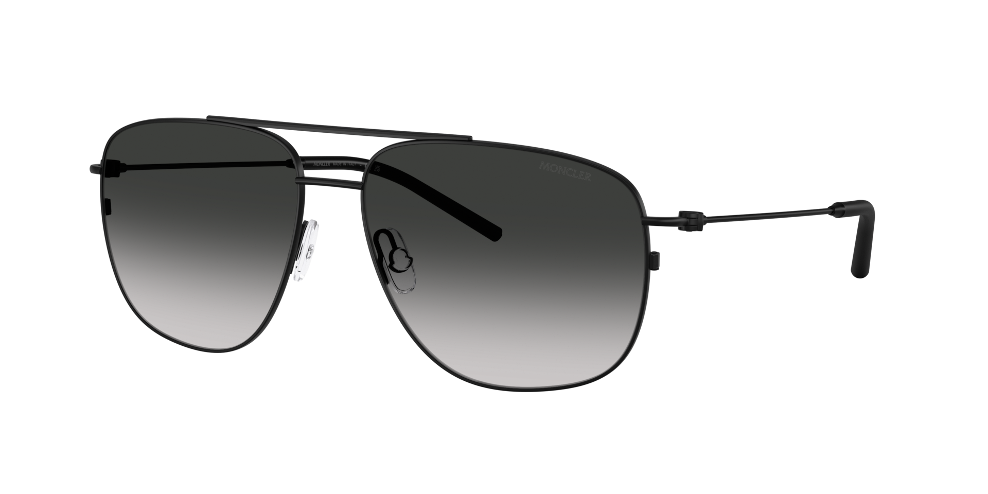 Moncler Unisex Sunglass ME4004 Alumni -  Frame color: Matte Black, Lens color: Light Grey Gradient Black