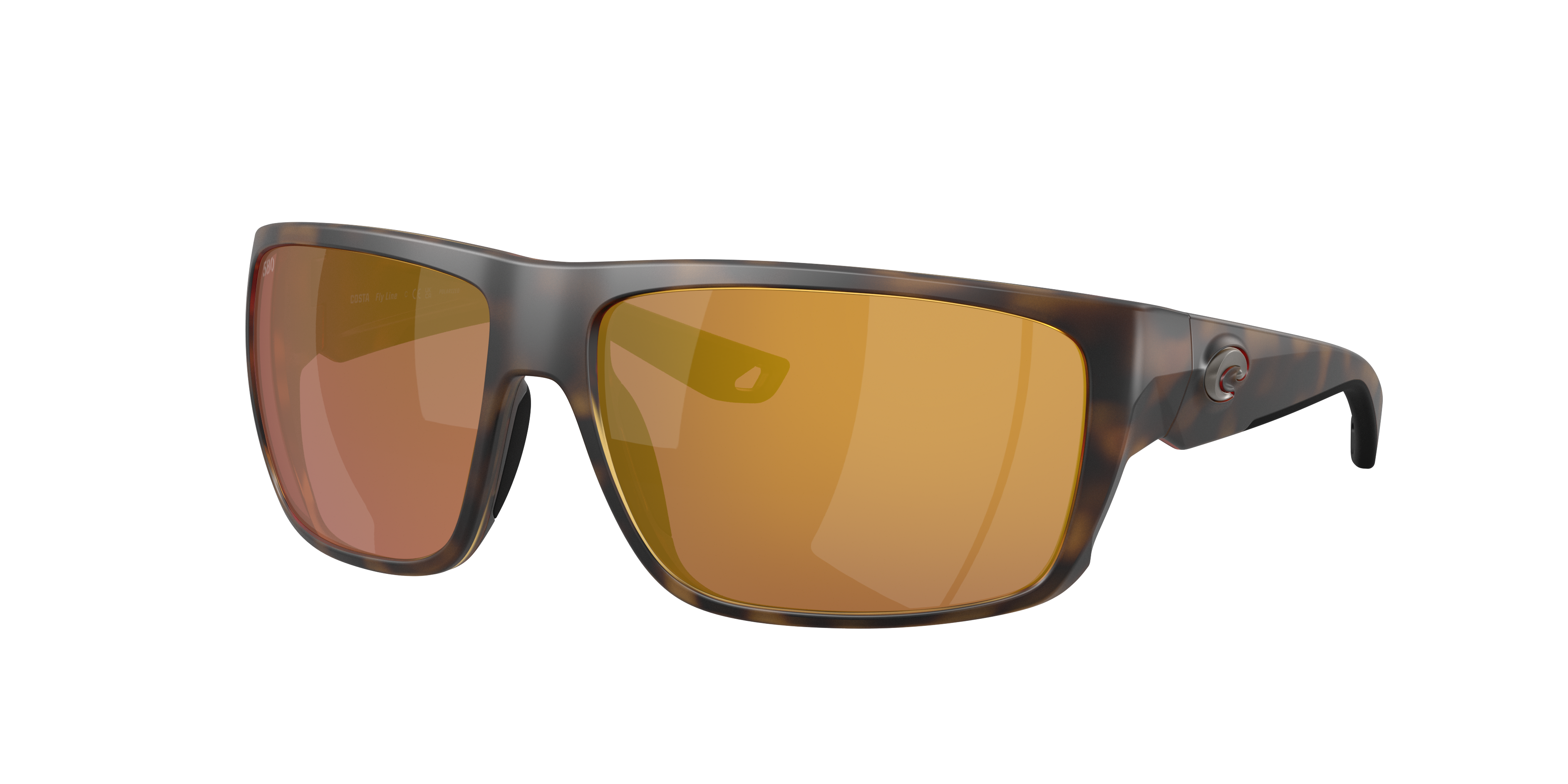 Costa Man Sunglass Fly Line -  Frame color: Matte Tortoise, Lens color: Gold Mirror