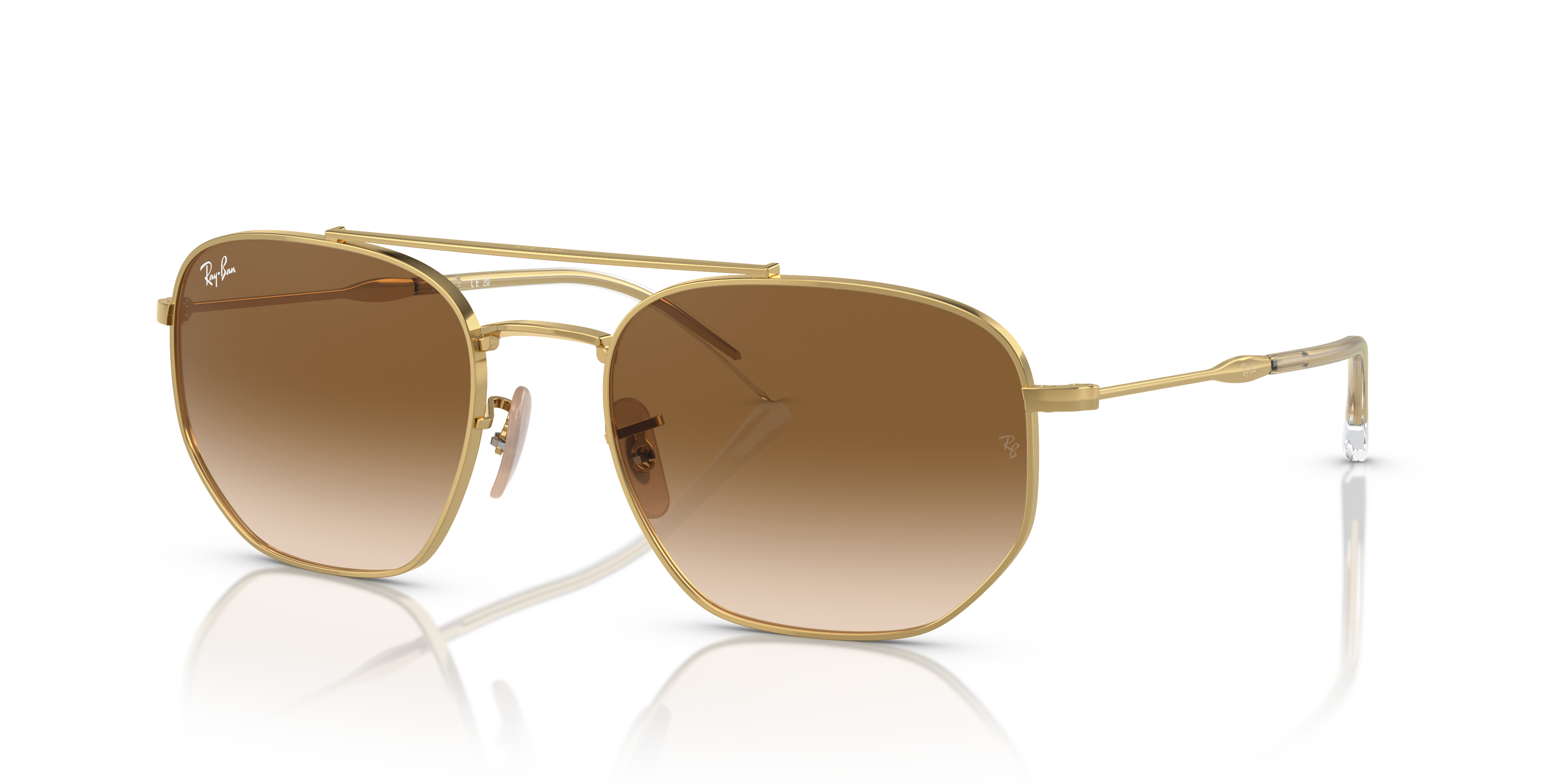 Ray-Ban RB3707 XL (57 - 20) with Brown lenses and Gold frame