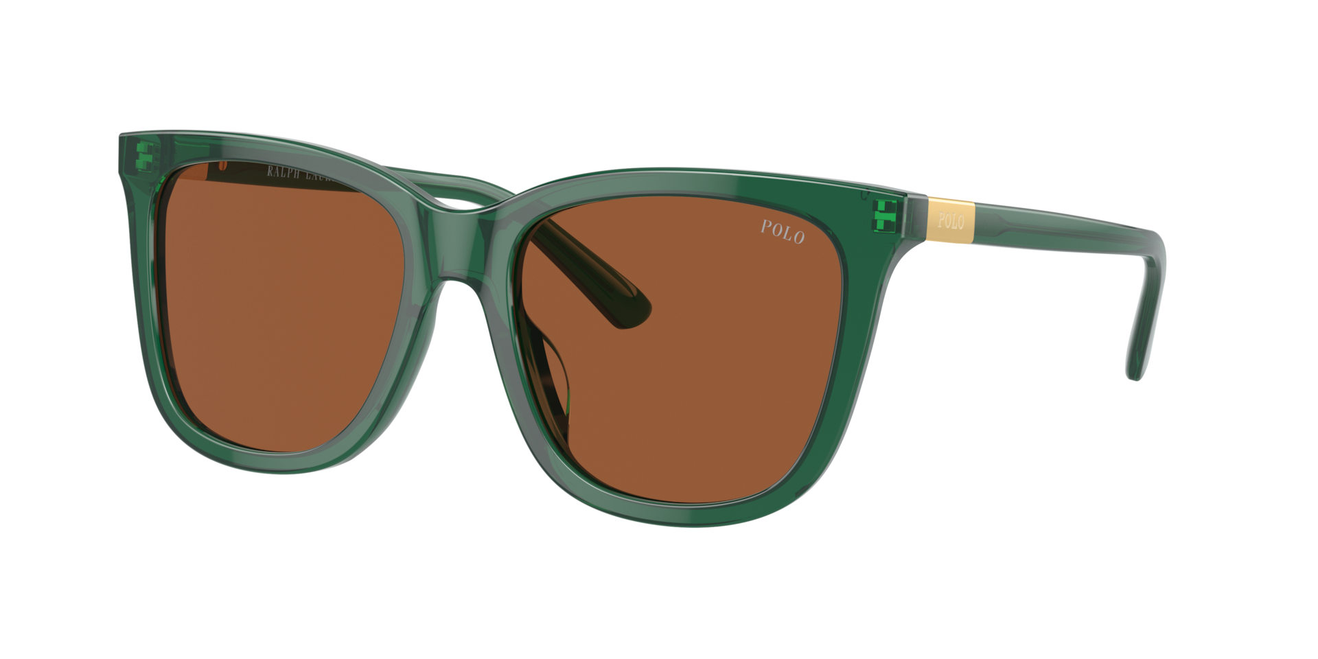 Polo Ralph Lauren Woman Sunglass PH4201U - Frame color: Shiny Transparent Green, Lens color: Brown