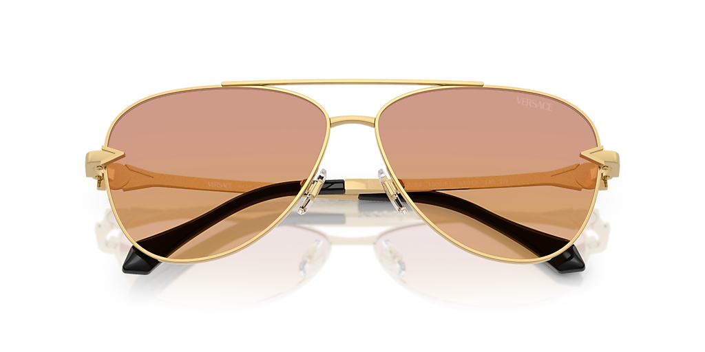 Versace VE2283 XL (61 - 13) with Orange lenses and Gold frame