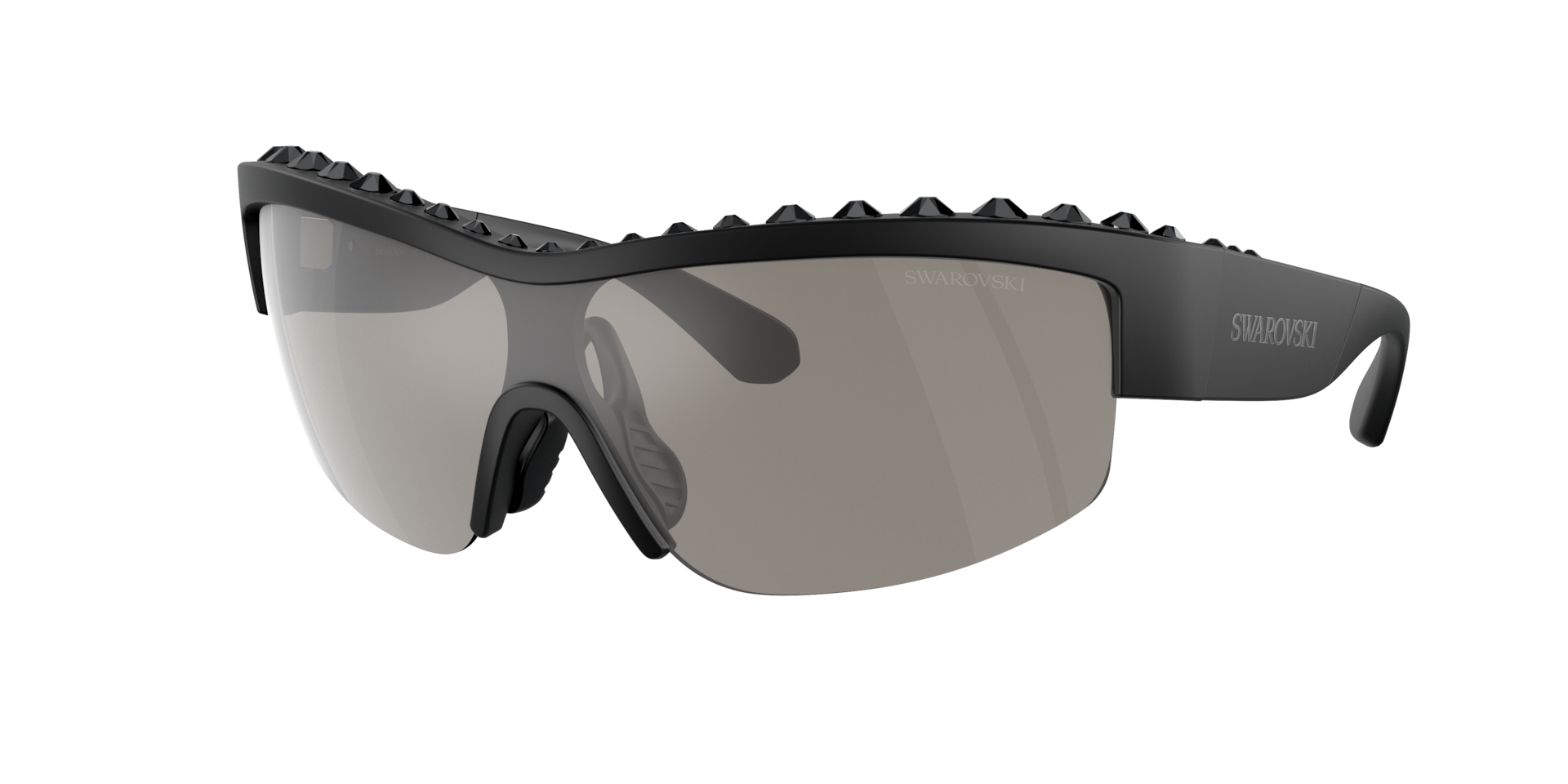 Swarovski Woman Sunglass SK6014 -  Frame color: Matte Black, Lens color: Light Grey Mirror Silver