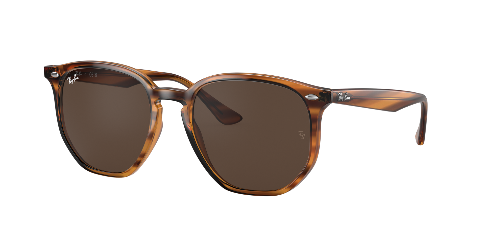 Ray-Ban Unisex Sunglass RB4306 -  Frame color: Striped Red Havana, Lens color: Dark Brown