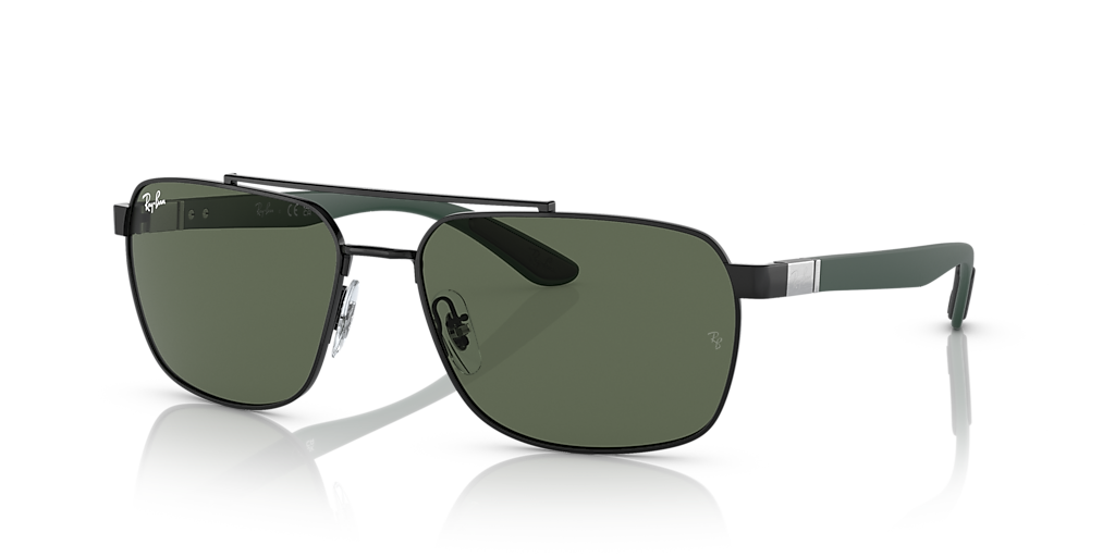 Ray-Ban RB3701 XXL (59 - 17) with Green lenses and Black frame