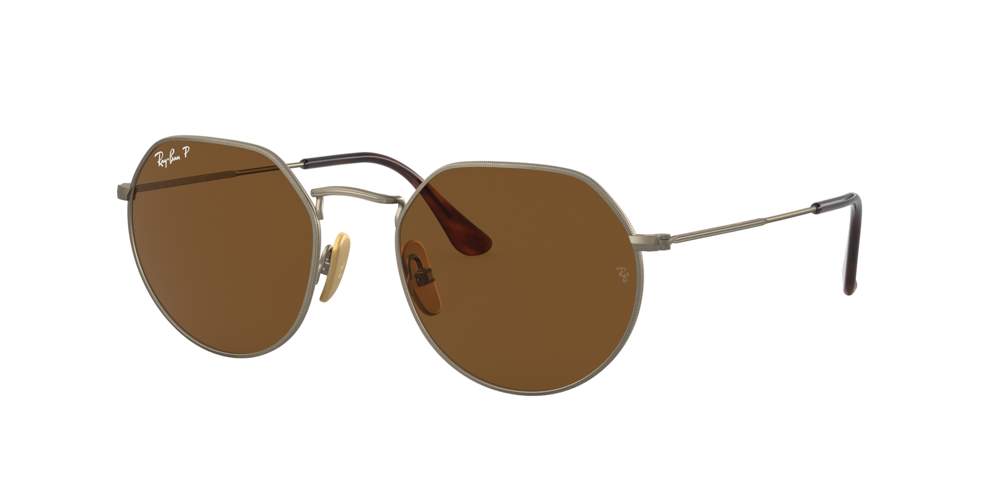 Ray-Ban Unisex Sunglass Jack Titanium - Couleur du Monture Or Couleur de Lentille Polaris Marron 225 €