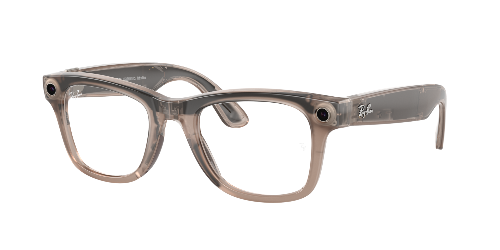 RayBan Unisex RayBan Meta Wayfarer Frame color Warm Stone Lens color ClearWatermelon Red RayBan Unisex RayBan Meta Wayfarer Frame color Warm Stone Lens color ClearWatermelon Red