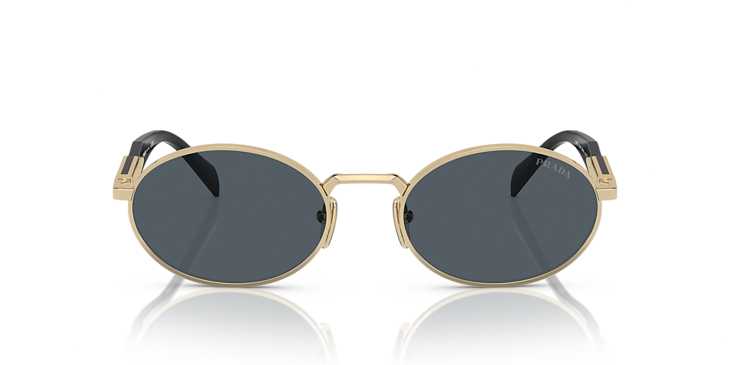 Prada PR 65ZS L (55 - 20) com Lentes Cinza e Armação Ouro