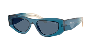 Prada PR 09ZSF L (55 - 17) with Grey lenses and Blue frame  display picture 1