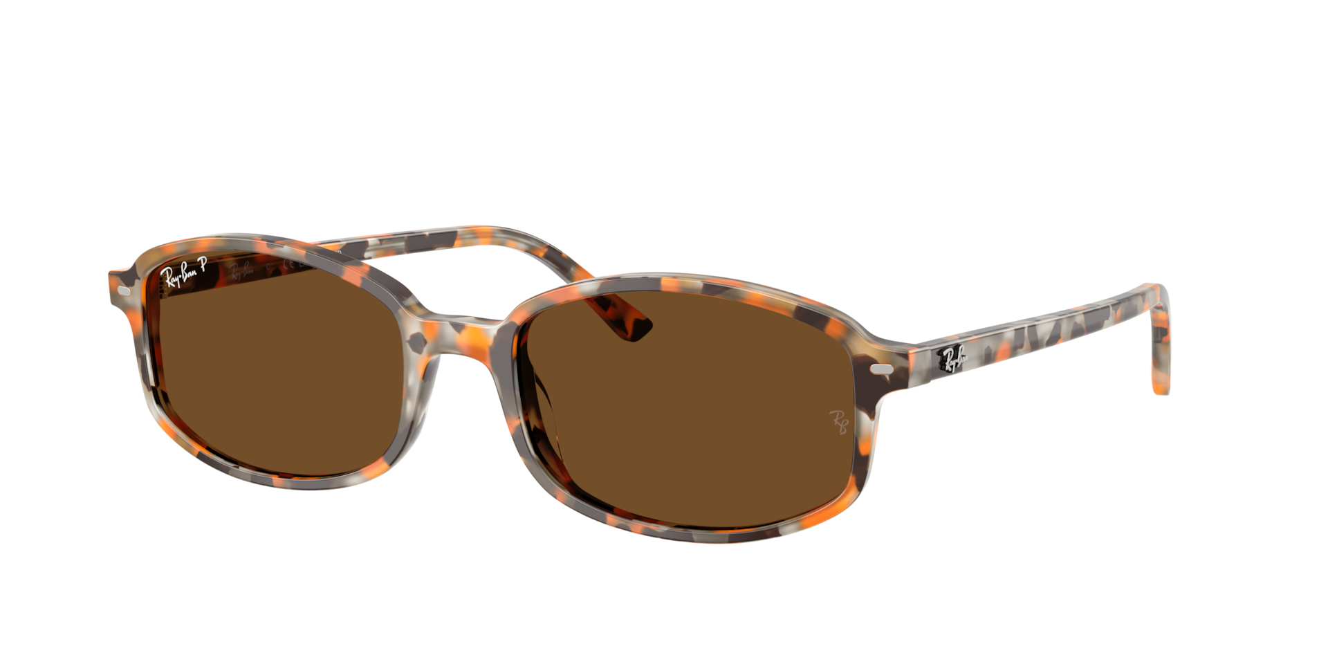 Ray-Ban Unisex Sunglass Sam -  Frame color: Havana Brown Grey, Lens color: Brown Polarized