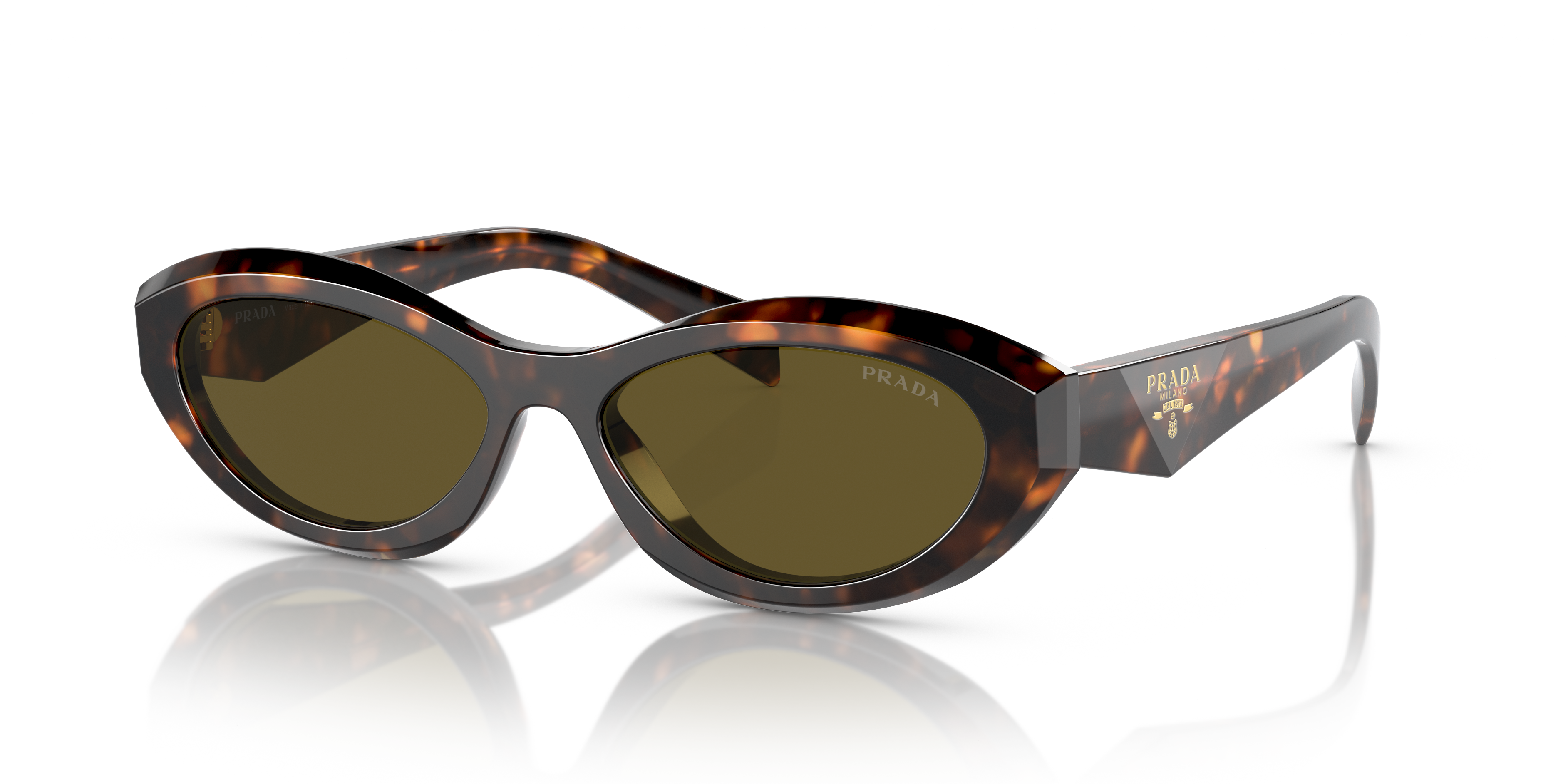 Prada PR 26ZSF L (56 - 15) with Brown lenses and Green frame
