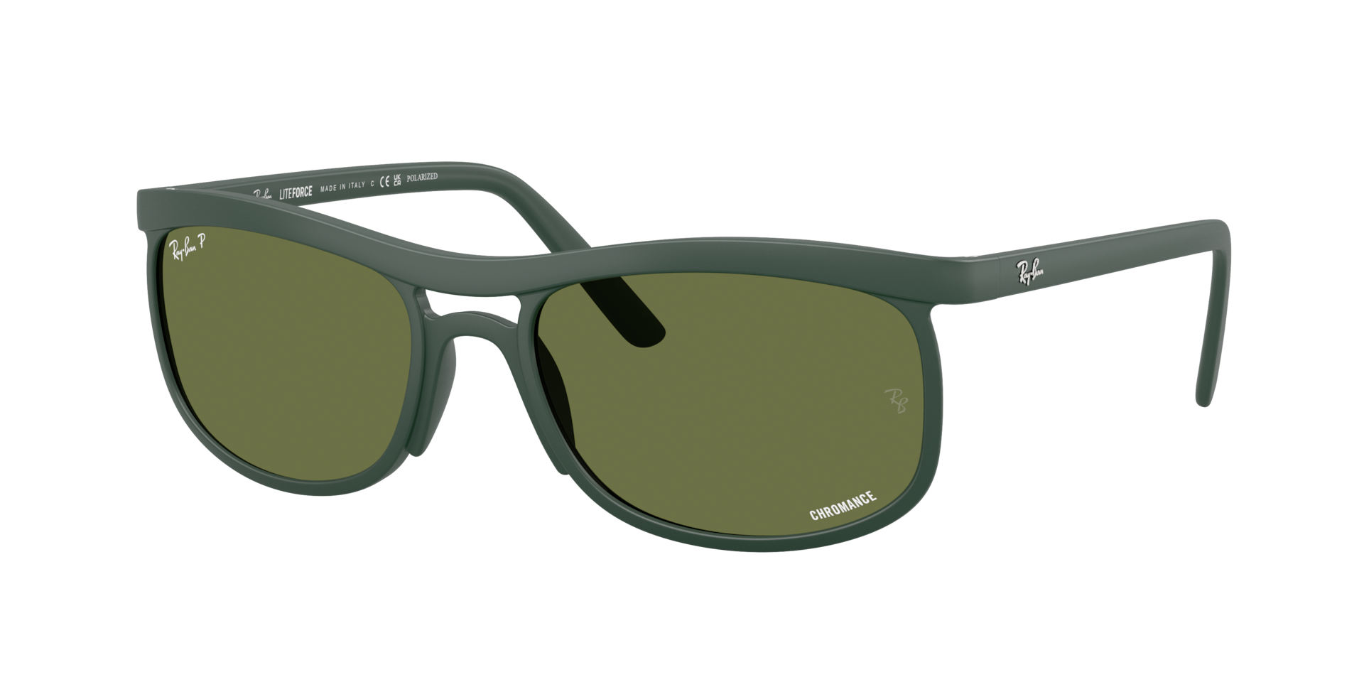 Ray-Ban Unisex Sunglass RB4452 Polarized+ Lenses Liteforce -  Frame color: Sand Green, Lens color: Green Polarised+