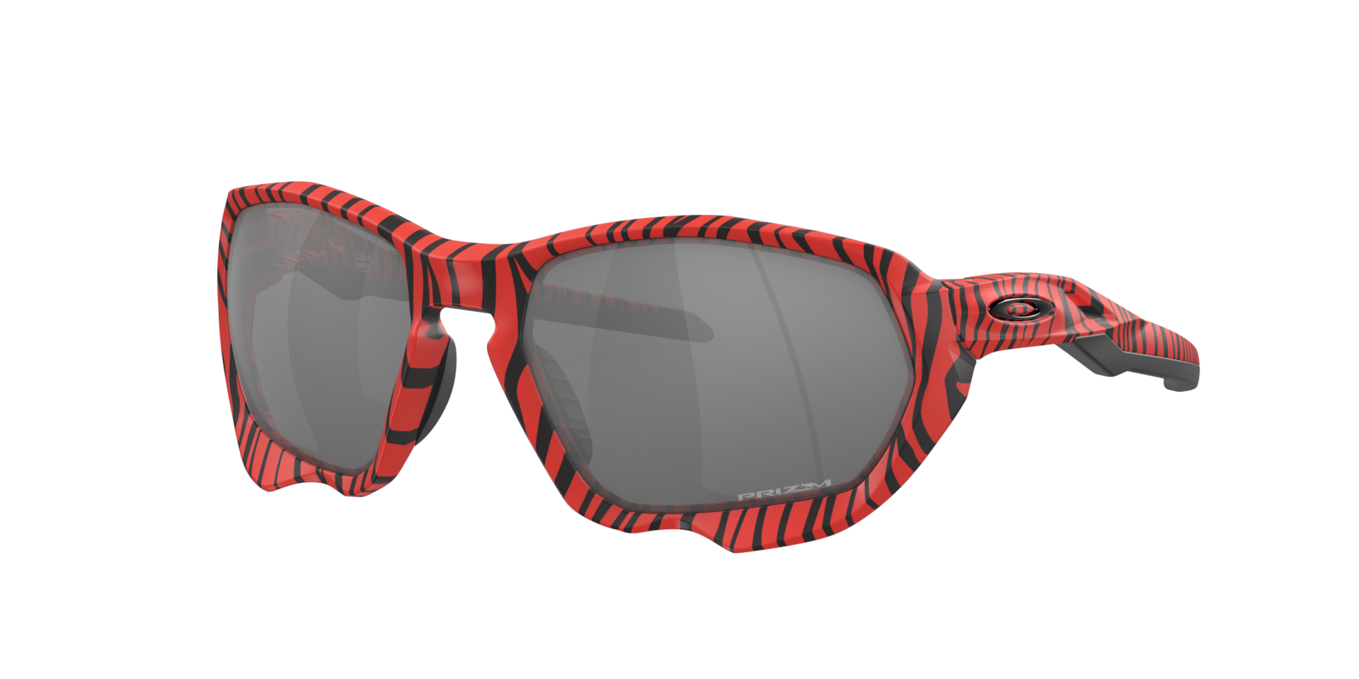 Oakley Homme Sunglass Plazma Red Tiger - Couleur du Monture Tigr Rouge Couleur de Lentille Prizm Noir 100$