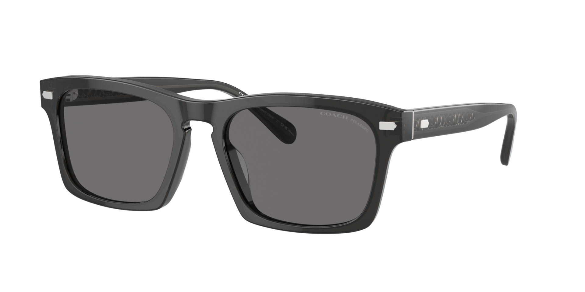Coach Homme Sunglass CR628 - Couleur du Monture Gris fonc transparent Couleur de Lentille Gris uni Polaris 89 €