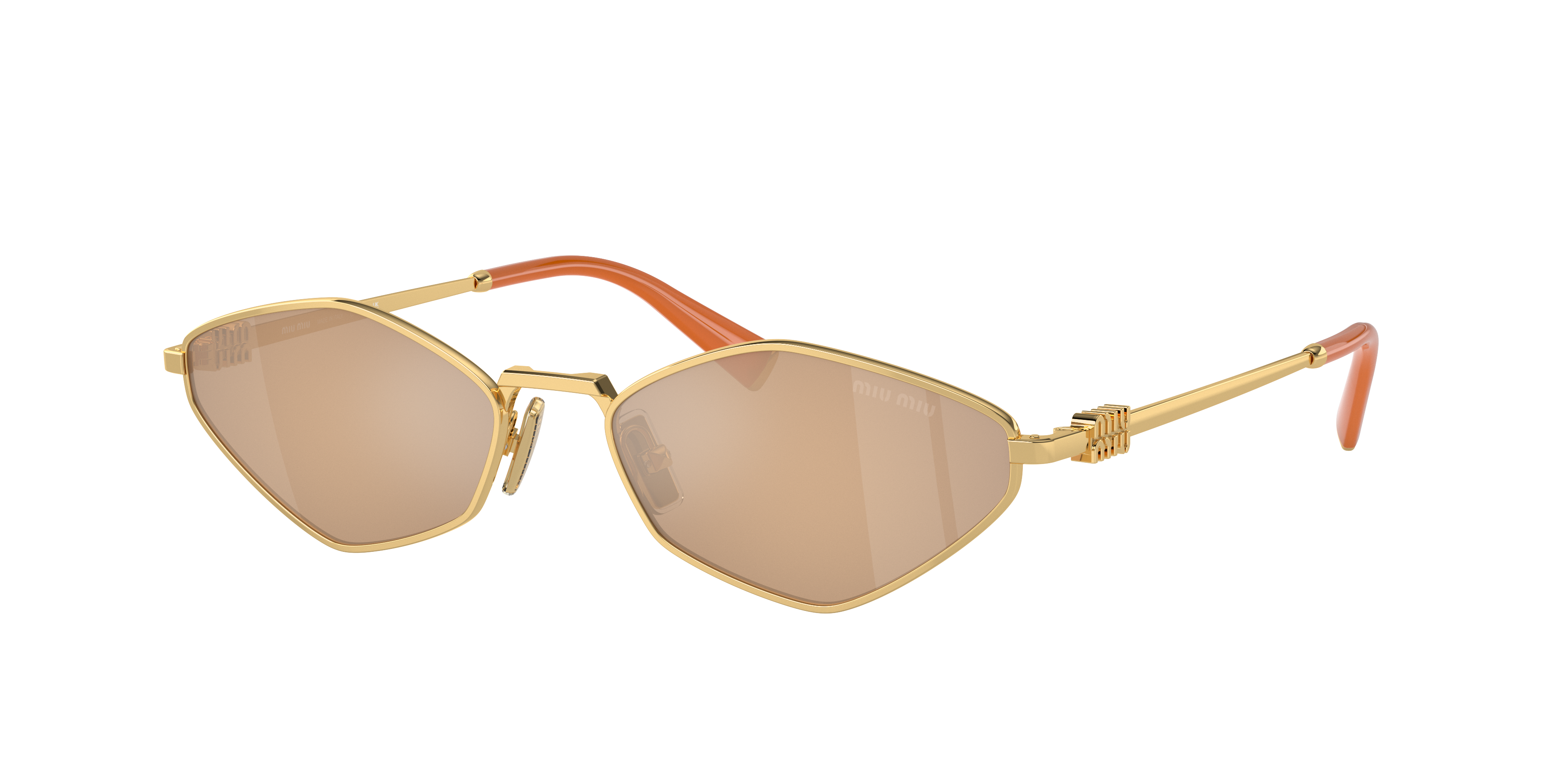 Miu Miu MU 56ZS L (56 - 17) with Orange lenses and Gold frame