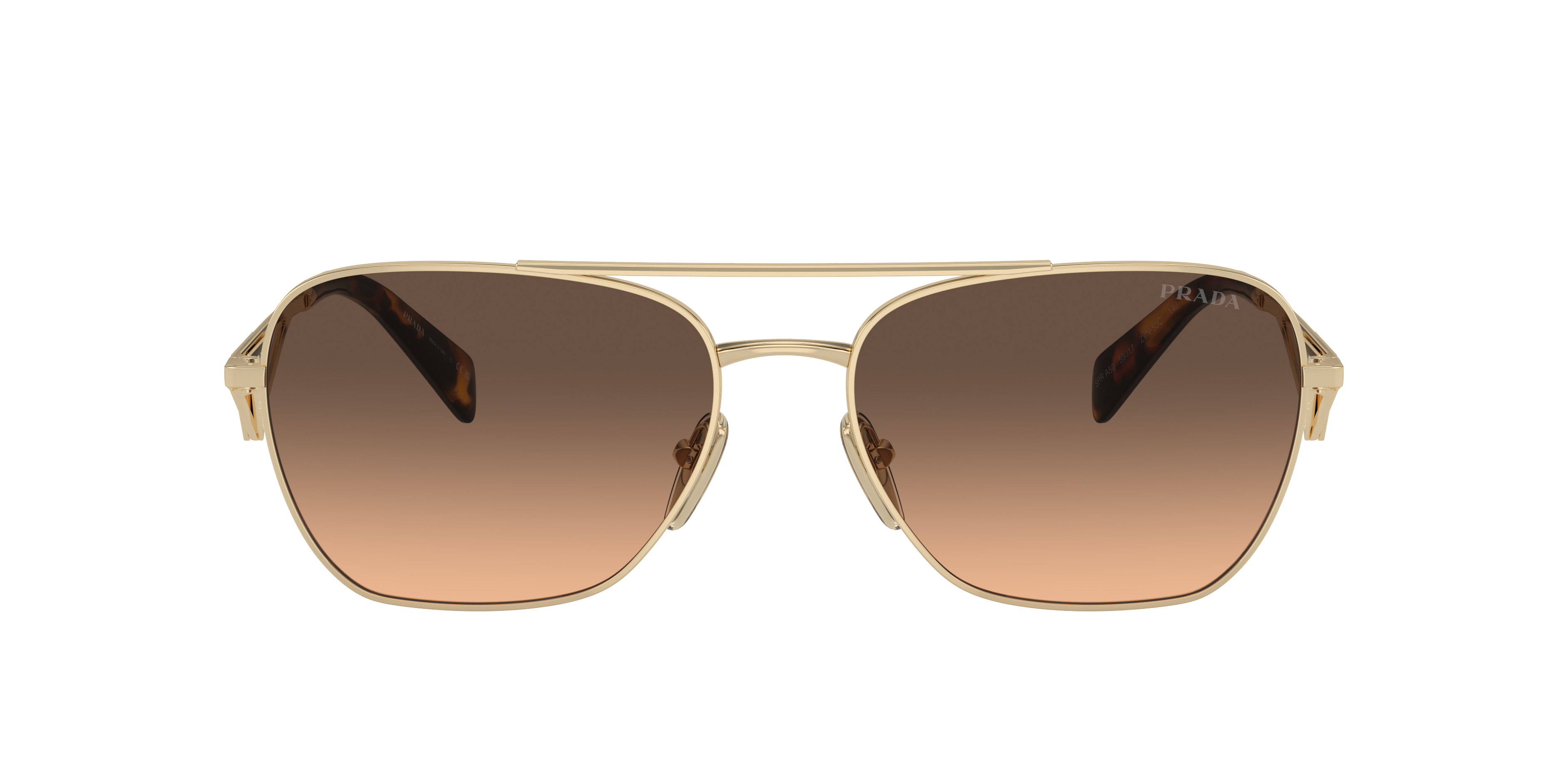 Prada PR A50S XXL (59 - 17) com Lentes Marrom e Armação Ouro