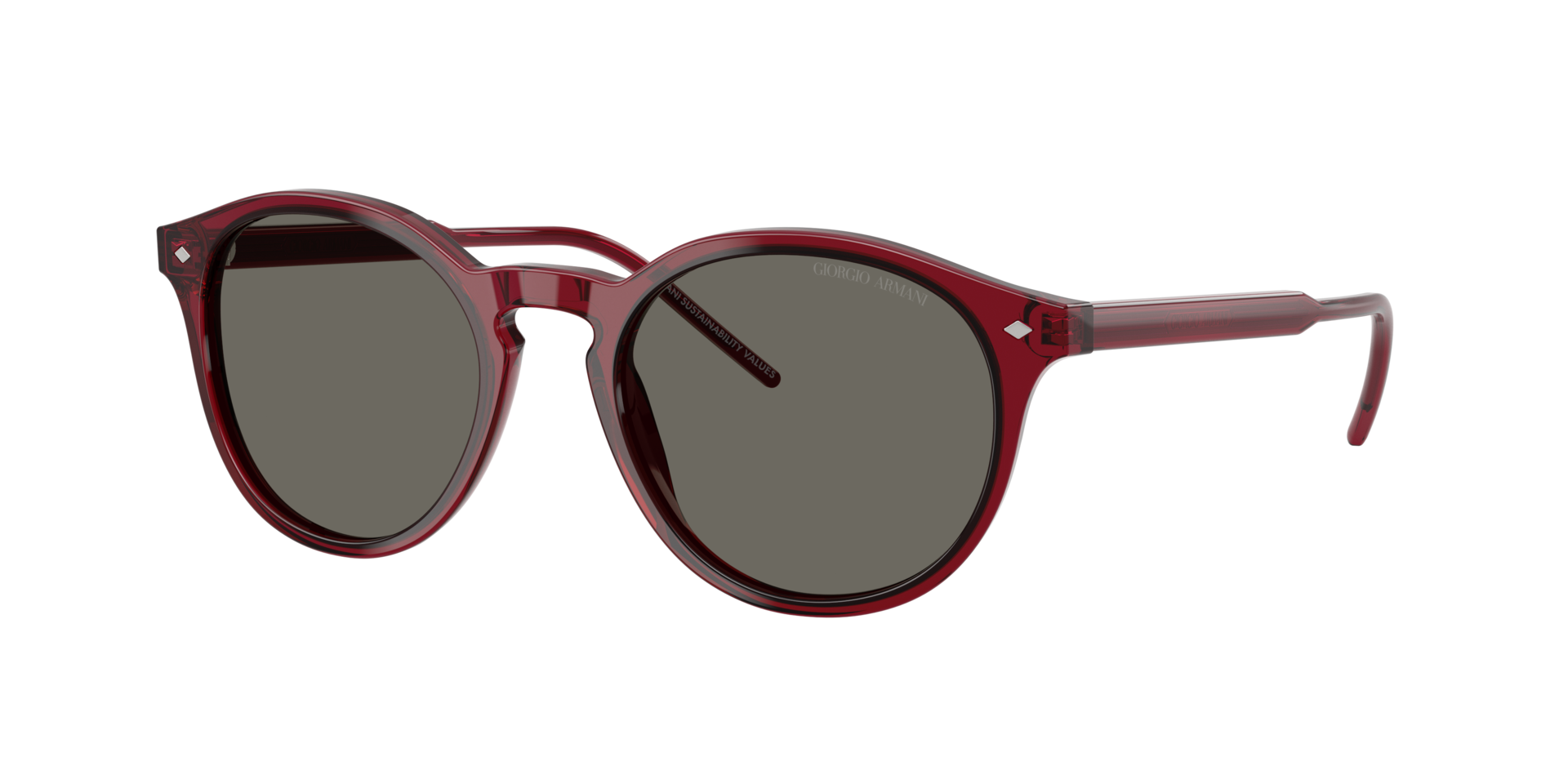 Giorgio Armani Red/Grey Ar8211 6344R5 Man Sunglasses Acetate Pantos Normal - Image 2