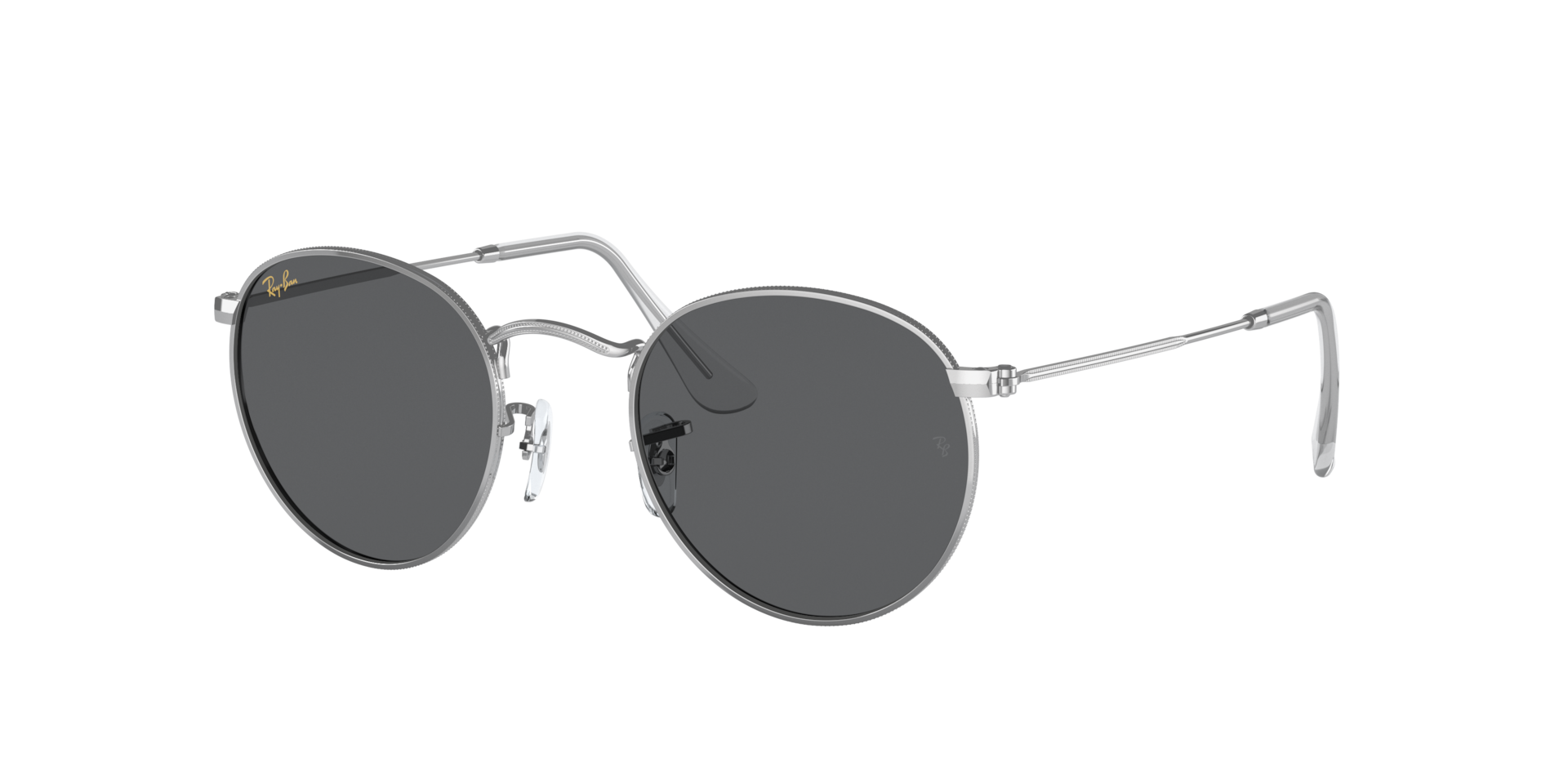 Ray-Ban Mannelijk Sunglass Round Metal Legend Gold - Framekleur: Zilver, Lenskleur: Donkergrijs