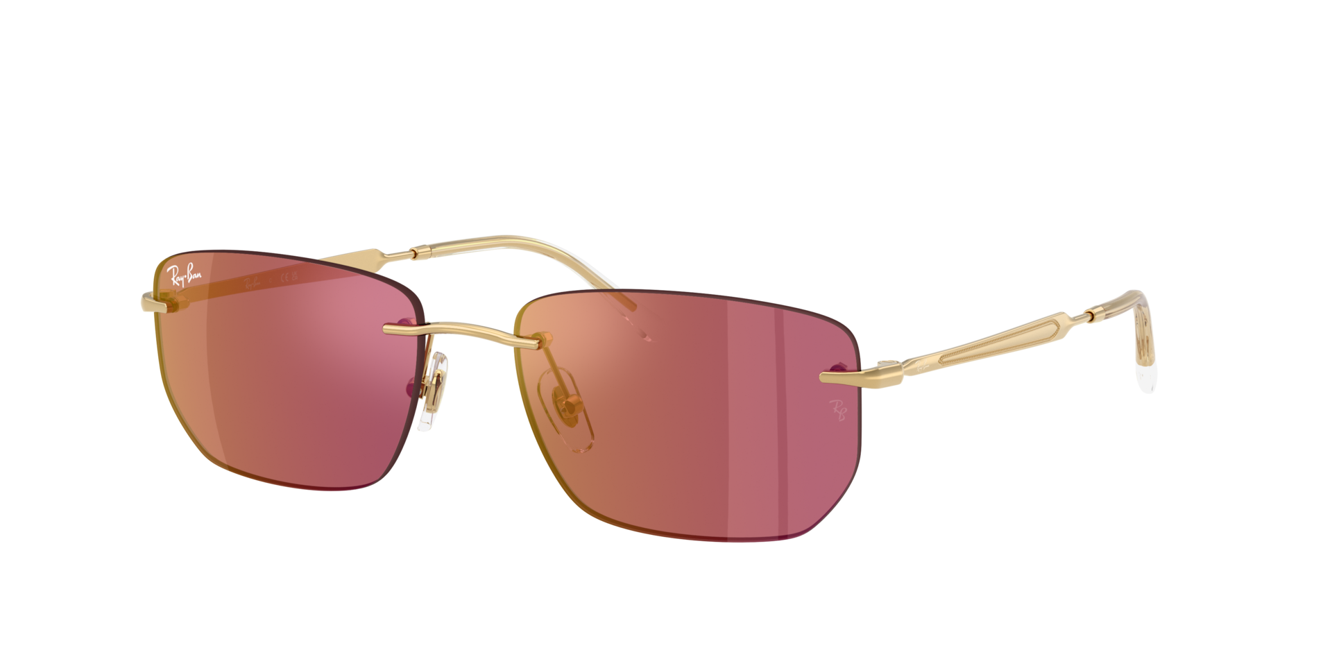 Ray-Ban RB3768 M (56 - 17) with Red lenses and Gold frame