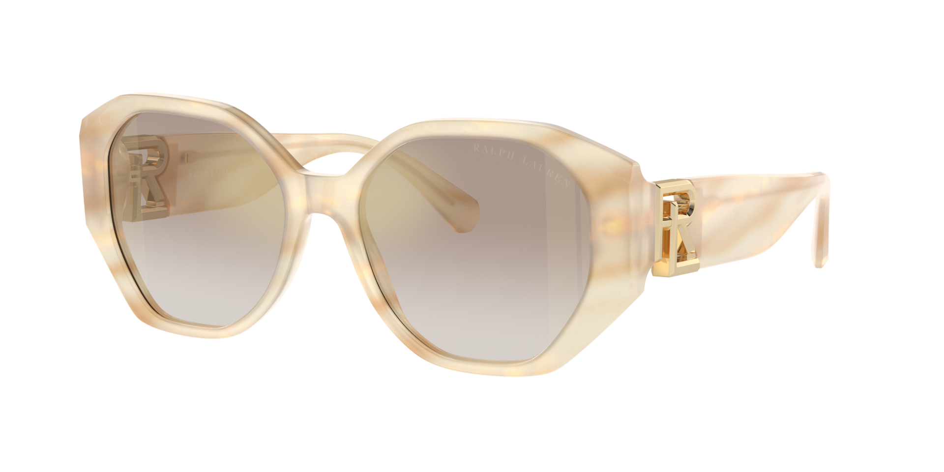 Ralph Lauren Femme Sunglass RL8220 The Juliette - Couleur du Monture Crme coquille dhutre Couleur de Lentille Or effet miroir dgrad Marron 147 €