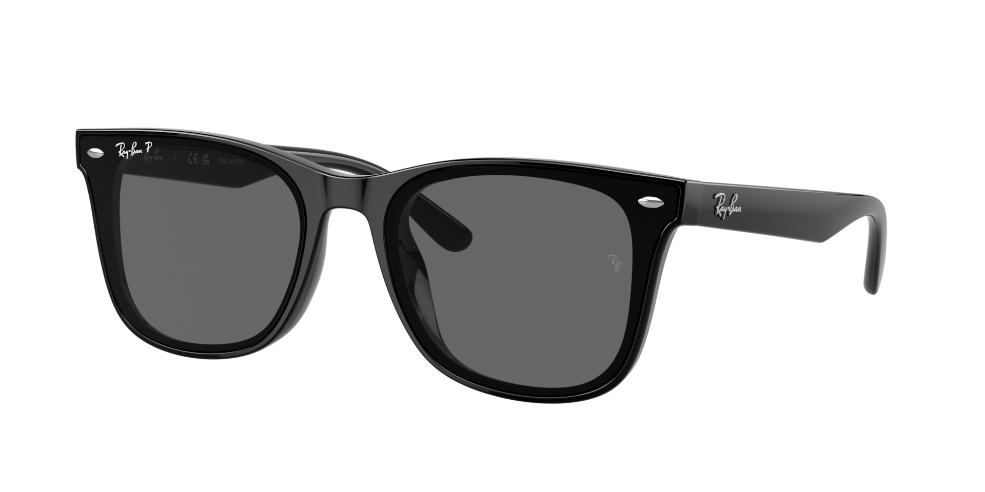 RAY-BAN Unisex Sunglasses RB4391D - Frame color: Black, Lens color: Dark Grey Polarized