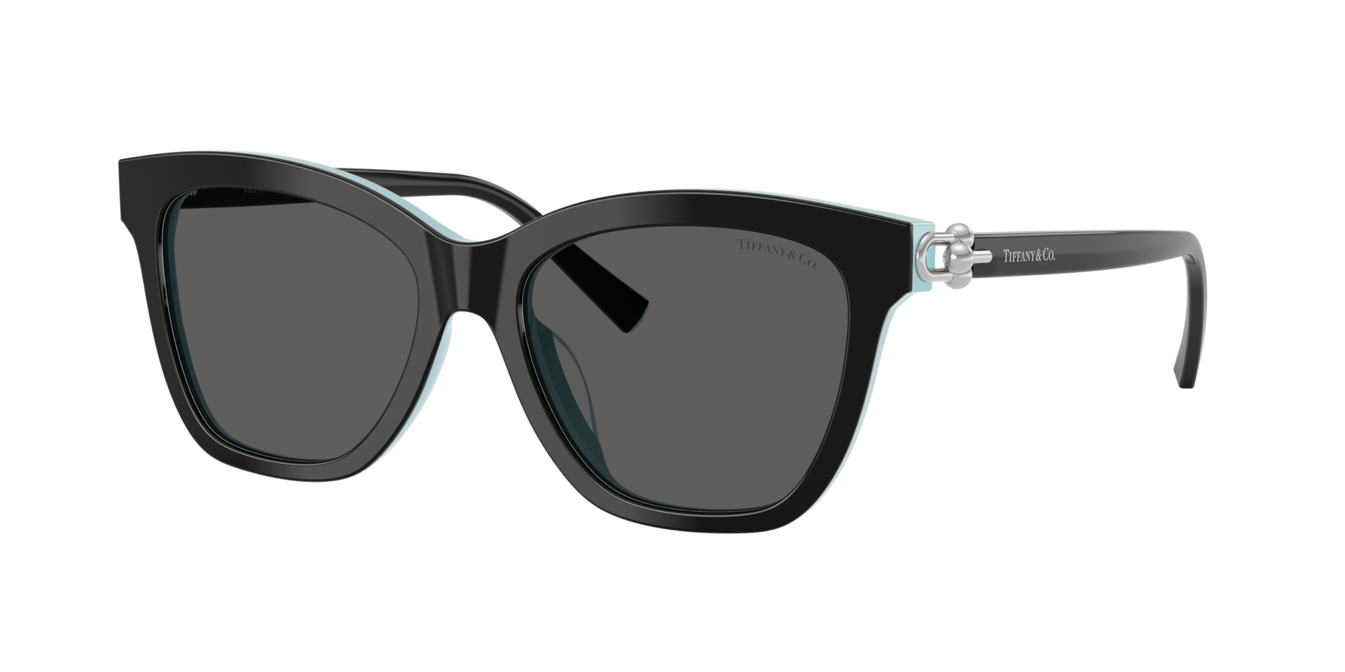 Tiffany & Co. Woman Sunglass TF4241D -  Frame color: Black On Tiffany Blue, Lens color: Dark Grey