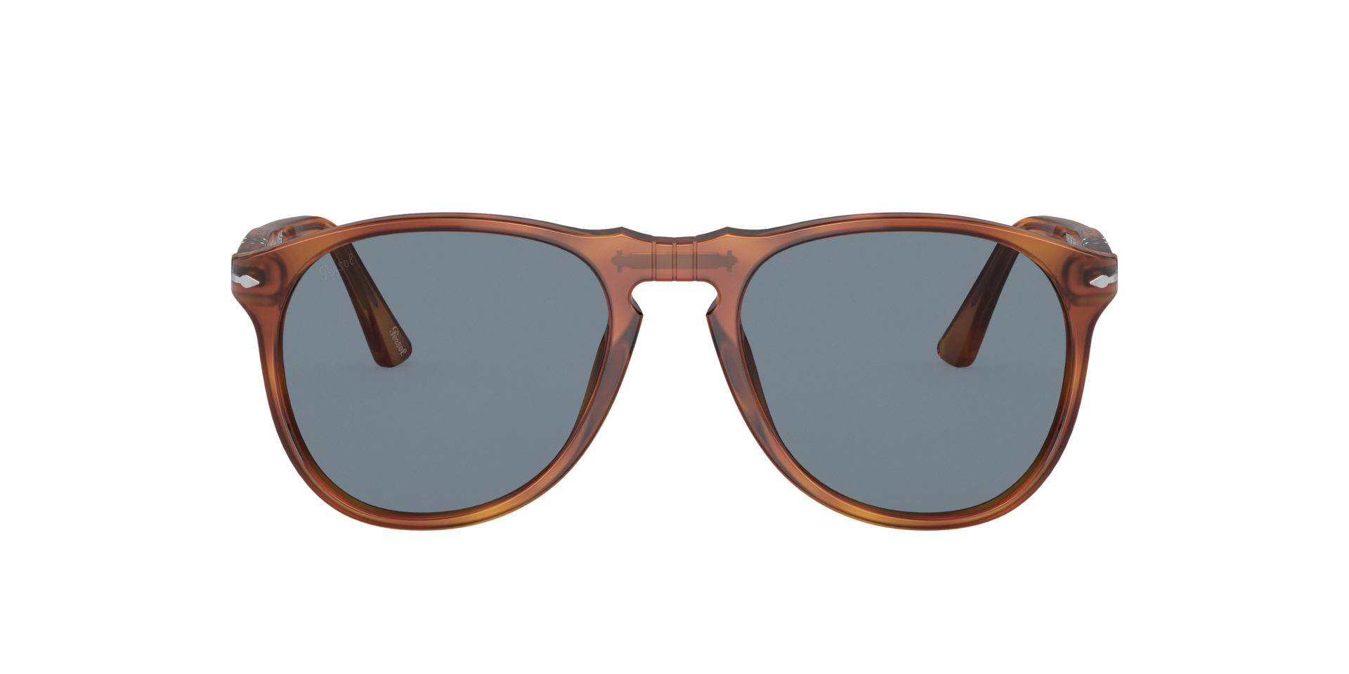 Persol PO9649S L (55 - 18) com Lentes Azul e Armação Marrom