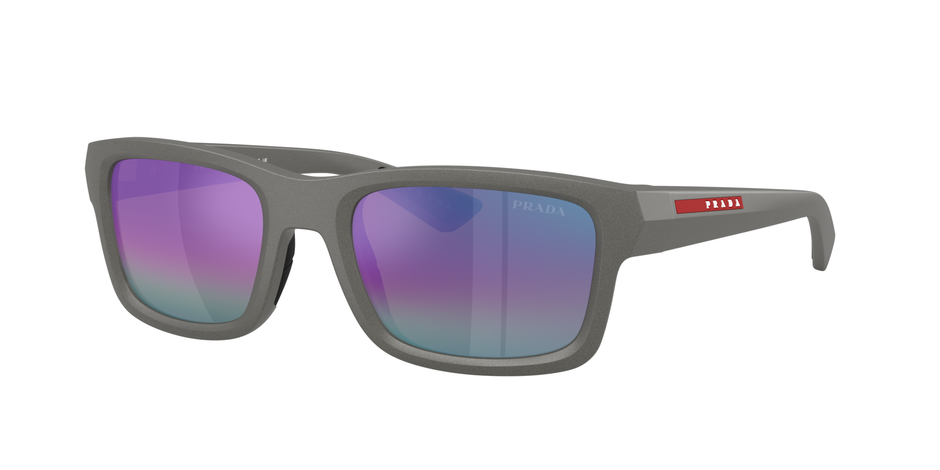 Prada Linea Rossa Man Sunglass PS B10S -  Frame color: Silver Metal, Lens color: Violet Gradient Silver
