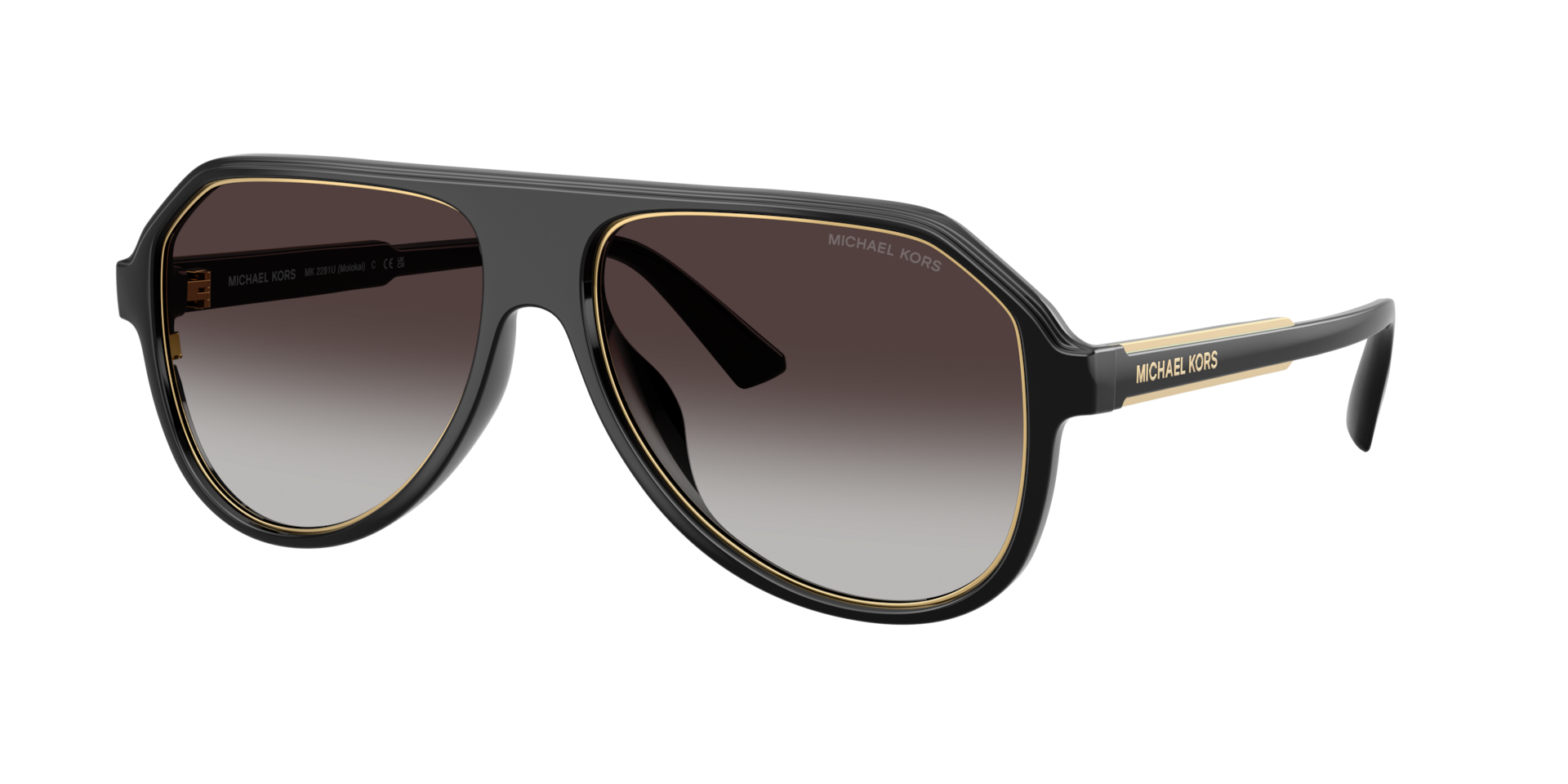 Michael Kors Homme Sunglass Molokai - Couleur du Monture: Noir, Couleur de Lentille: Dégradé Gris
