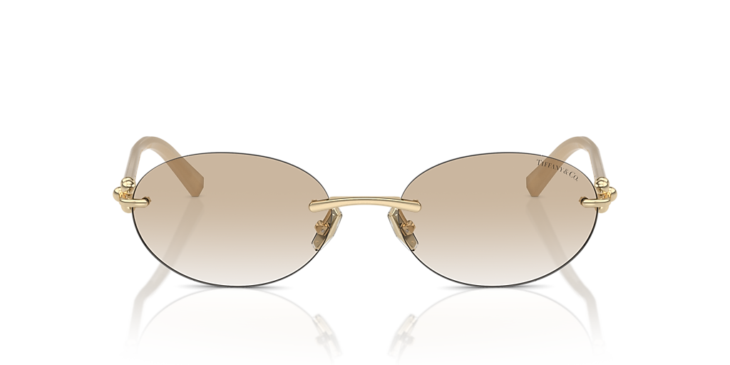 Tiffany LUNETT 23k gold sunglasses 希少 Tiffany & Co. TF3104D L (56 - 18) with Grey lenses and Gold frame