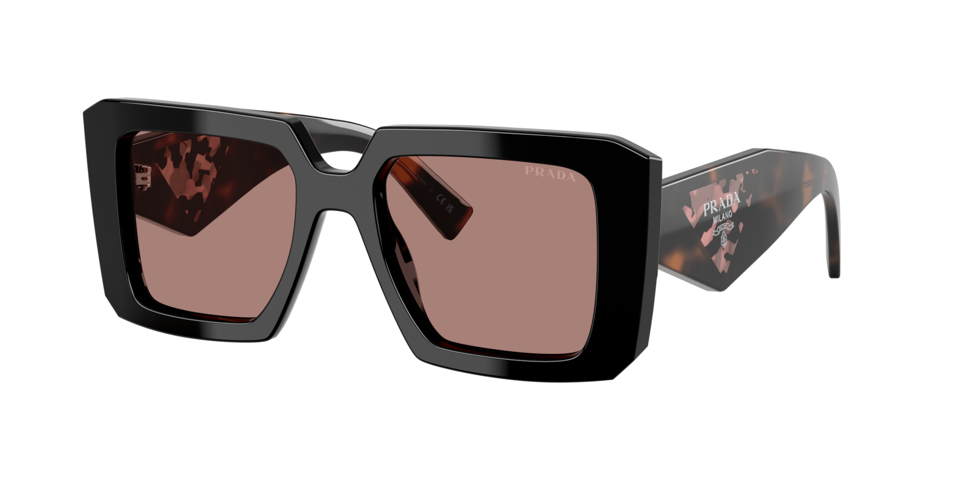 Prada PR 23YS XS (51 - 19) with Brown lenses and Black frame