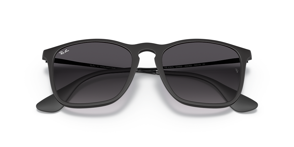 Ray-Ban RB4187L Chris M (54 - 18) com Lentes Cinza e Armação Preto