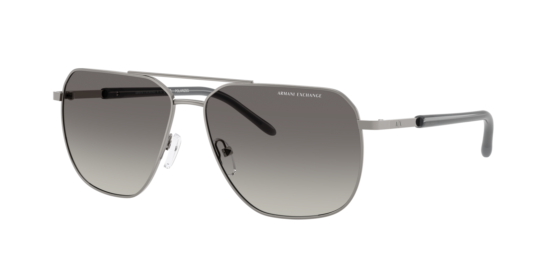 Armani Exchange Man Sunglass AX2057S -  Frame color: Shiny Gunmetal, Lens color: Polarized Grey Gradient