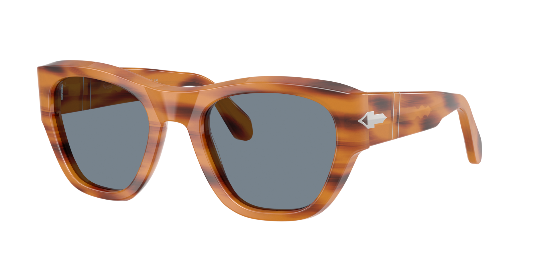 Persol Unisex Sunglass PO0054S -  Frame color: Striped Brown, Lens color: Light Blue