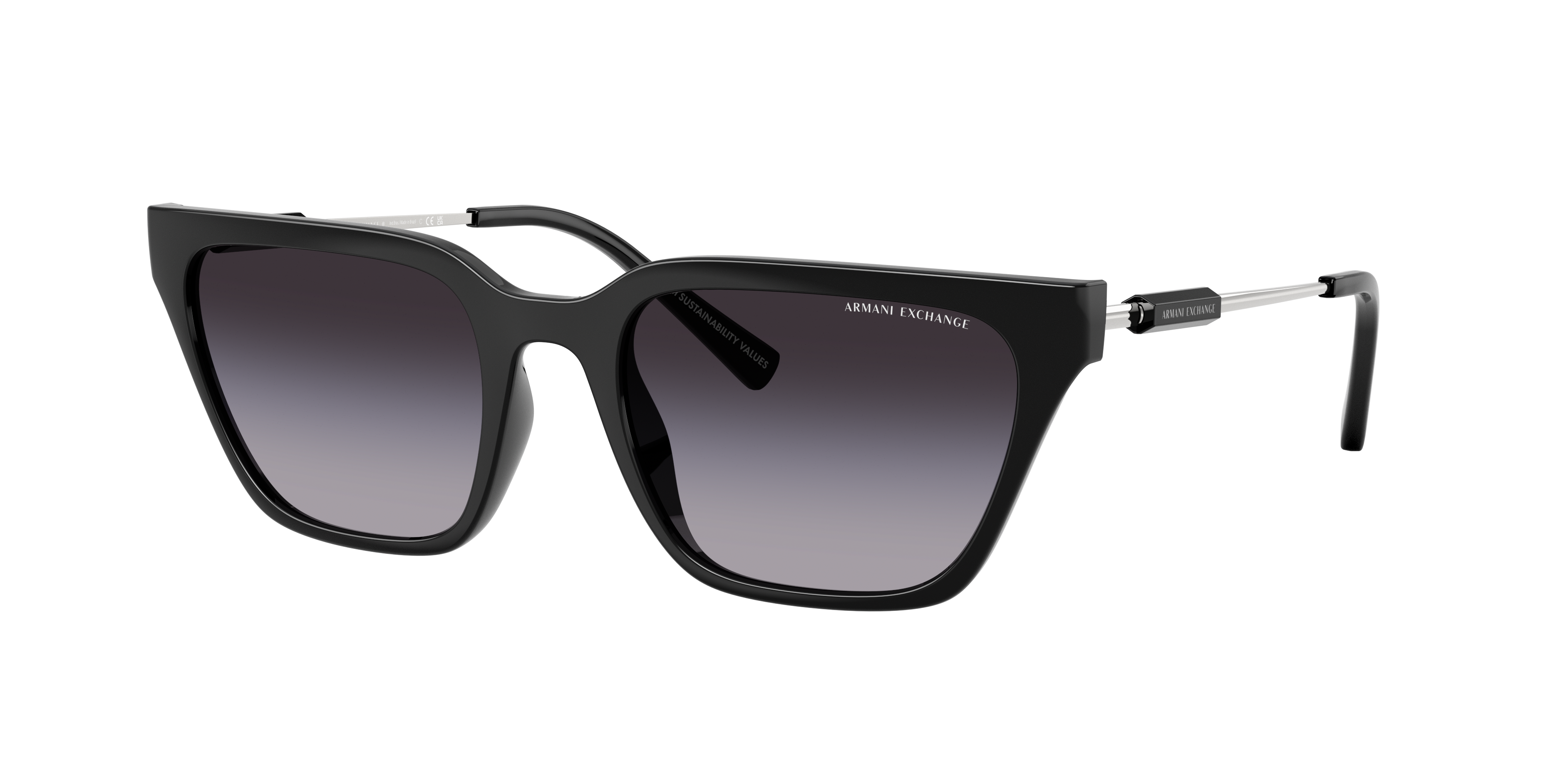 Armani Exchange Woman Sunglass AX4158S -  Frame color: Shiny Black, Lens color: Gradient Grey