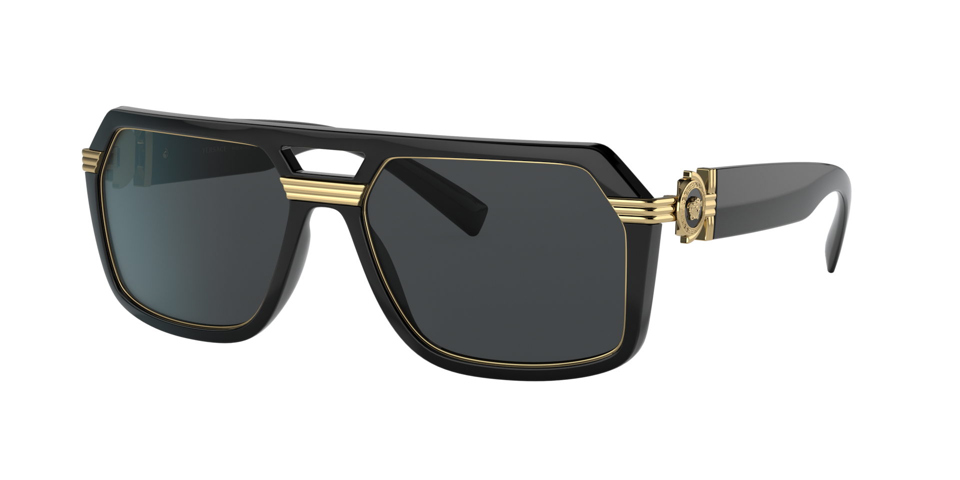 Versace VE4399 XXL (58 - 18) com Lentes Cinza e Armação Preto