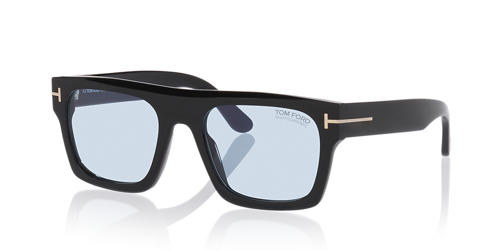 Tom Ford Cyrus-02 XXL (53 - 20) with Blue lenses and Black frame