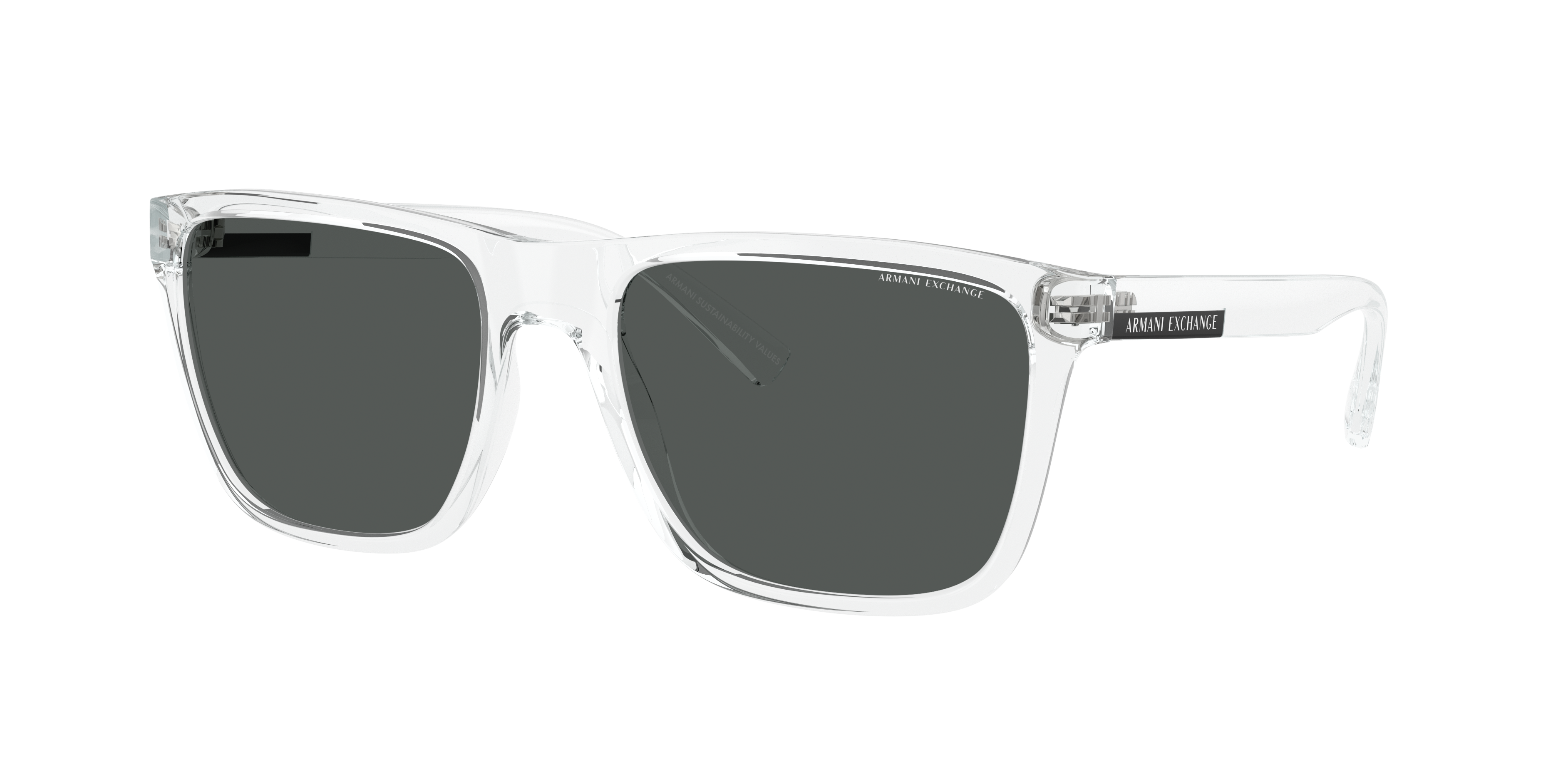 Armani Exchange Man Sunglass AX4080S -  Frame color: Shiny Crystal, Lens color: Dark Grey