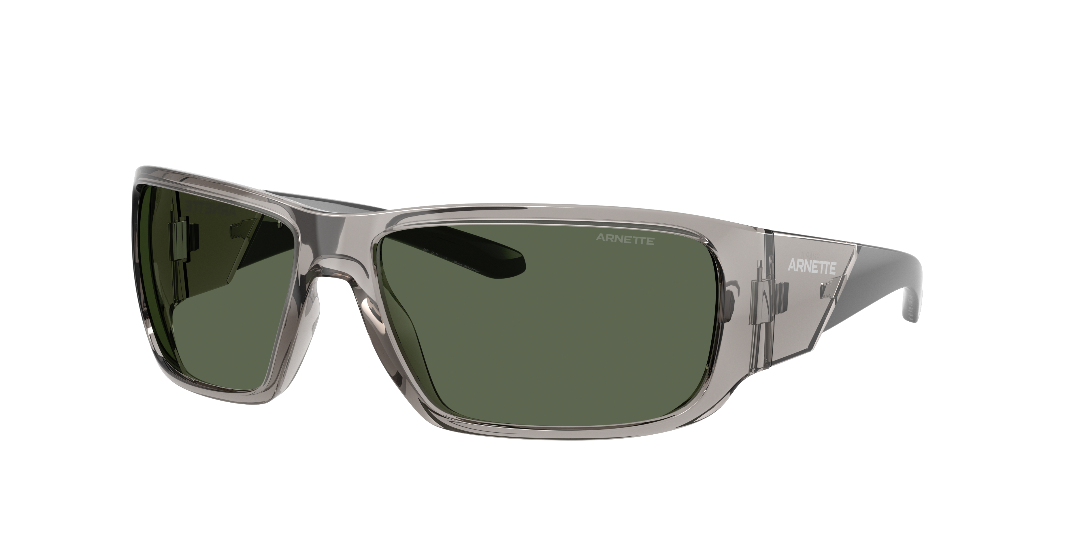 Arnette Man Sunglass Snap II -  Frame color: Transparent Grey, Lens color: Dark Green