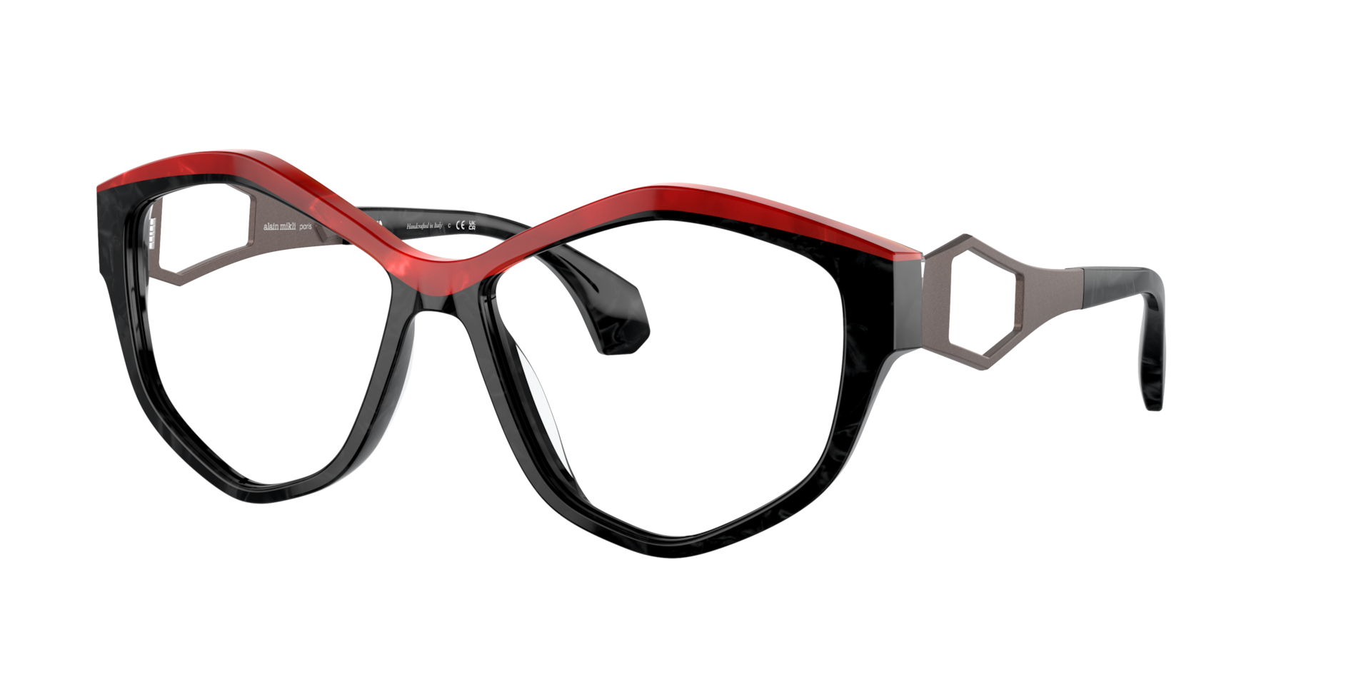 Alain Mikli Woman Sunglass A05501 -  Frame color: Noir Nacree/Rouge Nacree, Lens color: Photo Clear To Grey Quarz