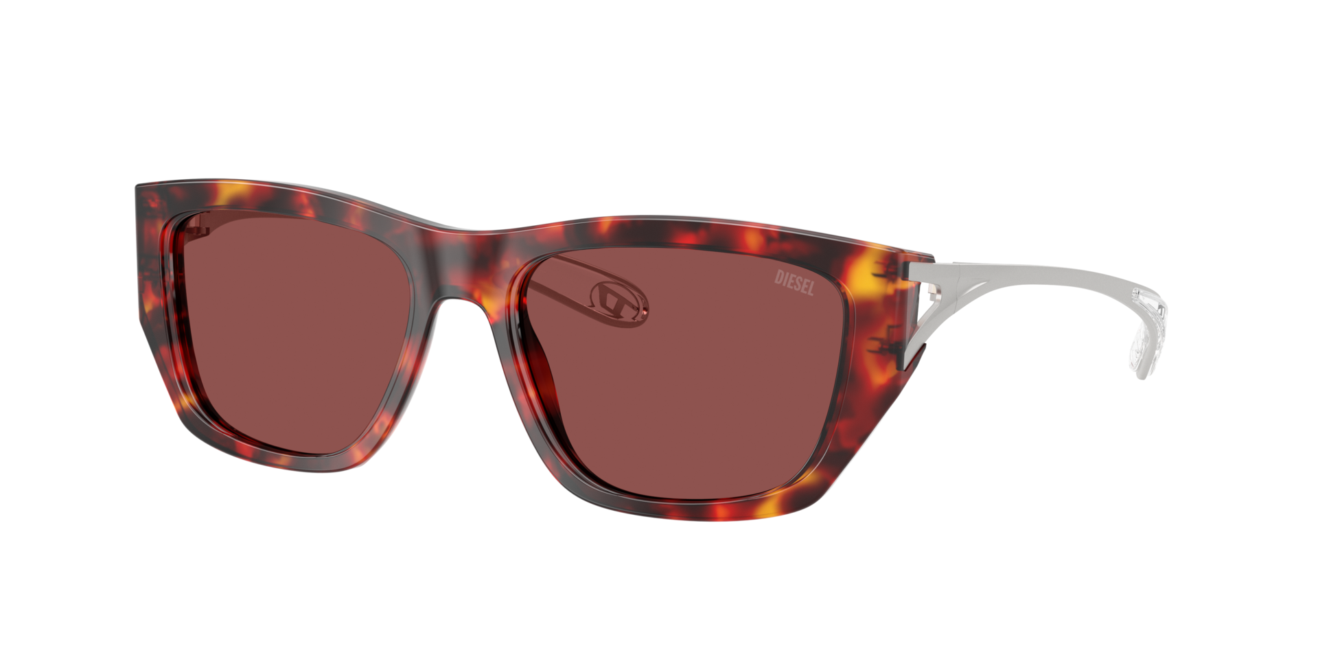 Diesel Unisex Sunglass DL2006 -  Frame color: Havana Red, Lens color: Dark Violet
