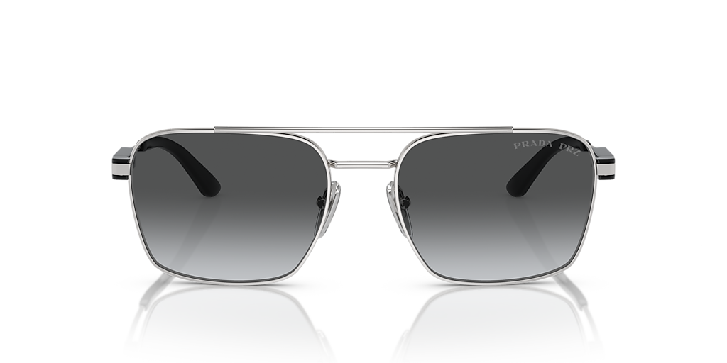 小物 Prada Sunglasses Prada PR 67ZS L (56 - 18) with Grey lenses and Silver frame