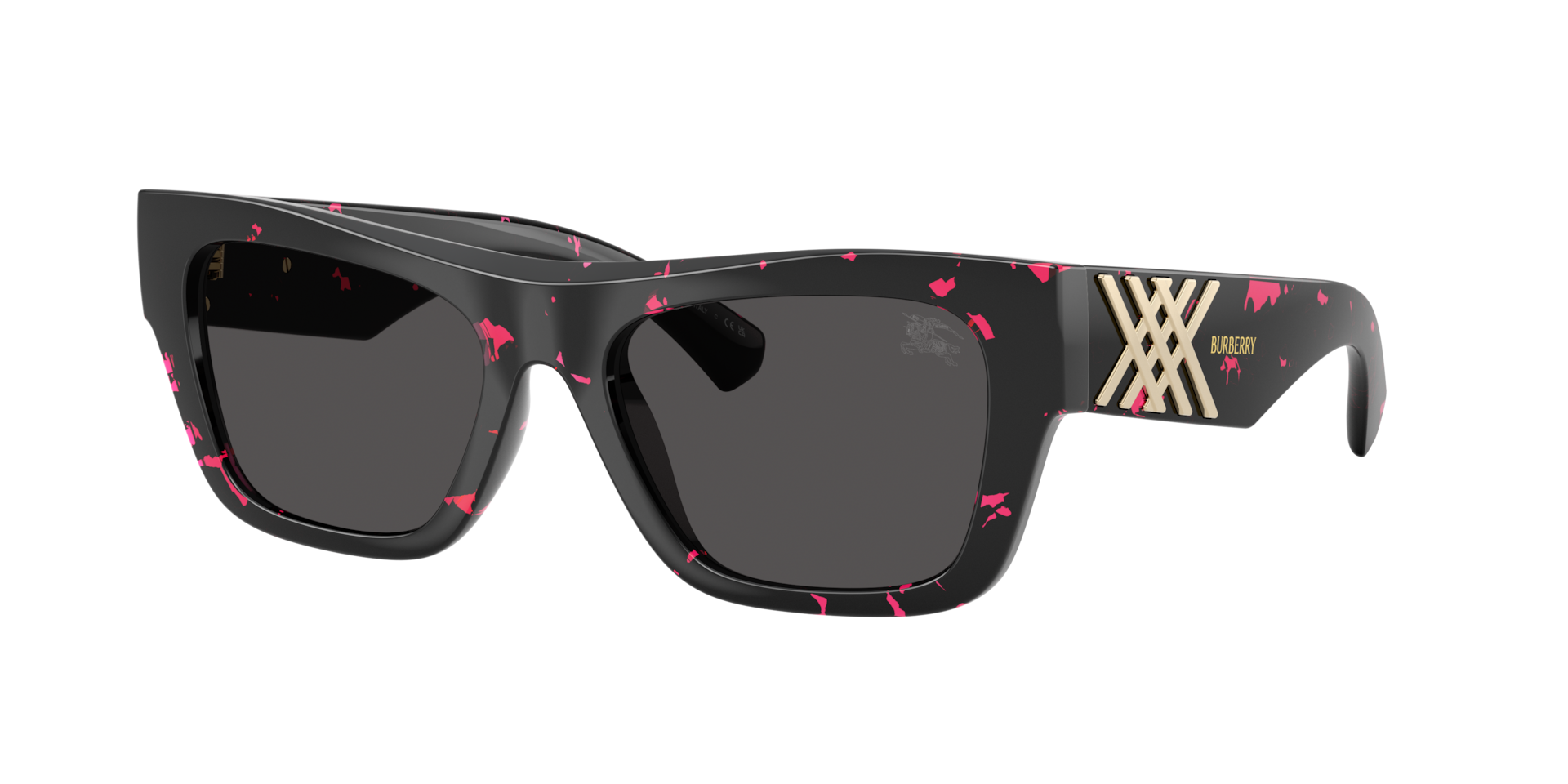 Burberry Grey Woman Be4490u 412687 Sunglasses Injected Violet Squared Normal - Image 3