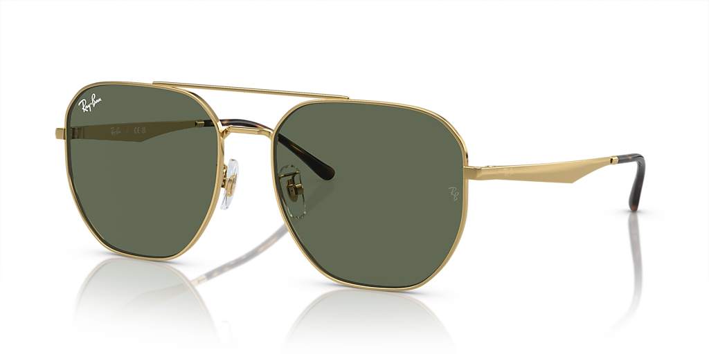 Ray-Ban RB3724D XXL (59 - 18) with Green lenses and Gold  display picture 2